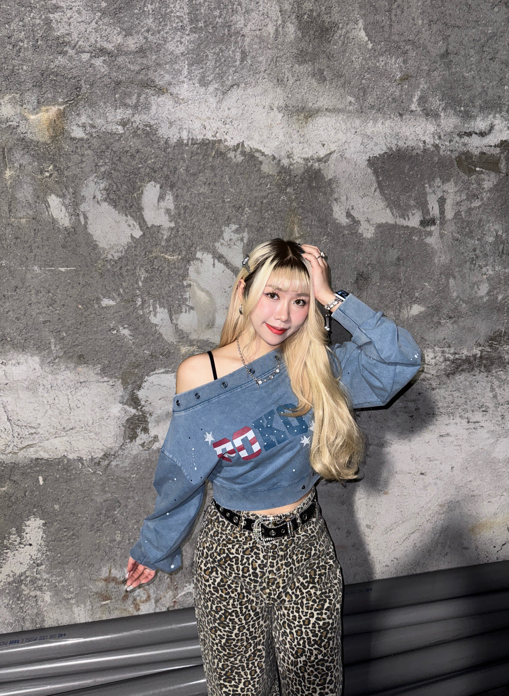 (GOAL)美式迷彩短版斜肩上衣 R8003