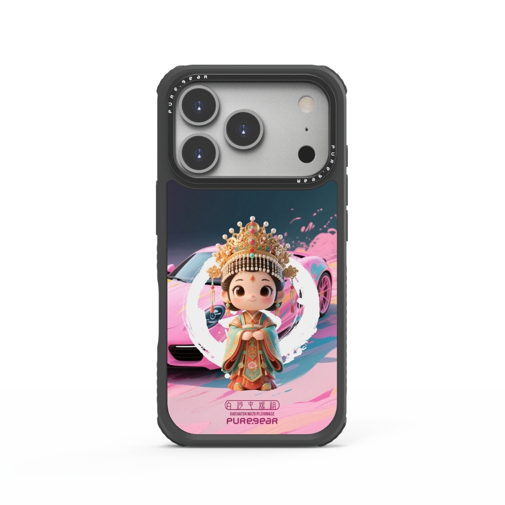 iPhone 輕坦克防摔手機殼 /  粉紅超跑(白沙屯媽祖)