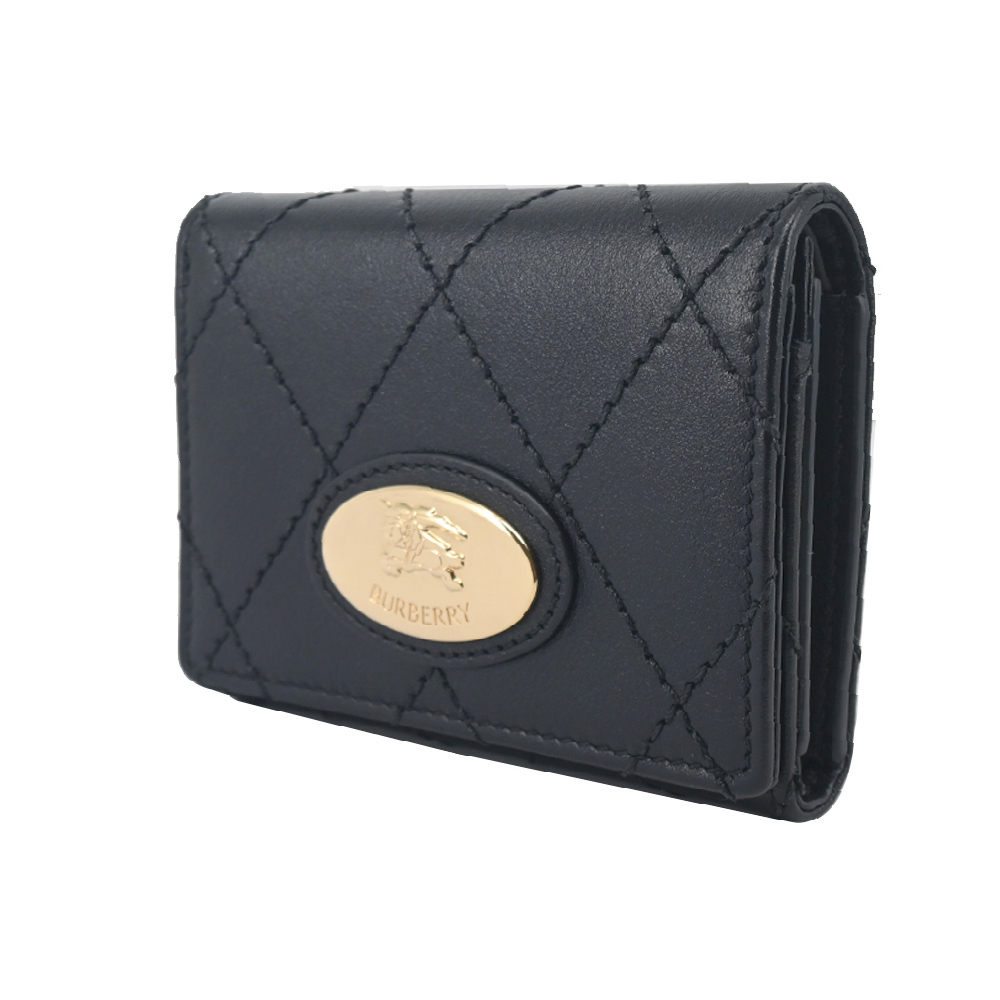 【JS’Maxx】BURBERRY Strand小牛皮三折短夾(黑色)