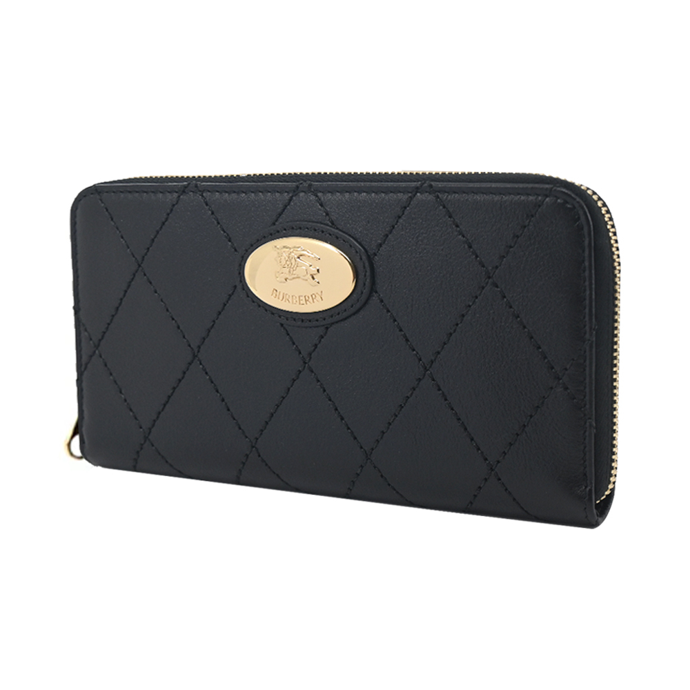 【JS’Maxx】BURBERRY Strand小牛皮拉鍊長夾(黑色)