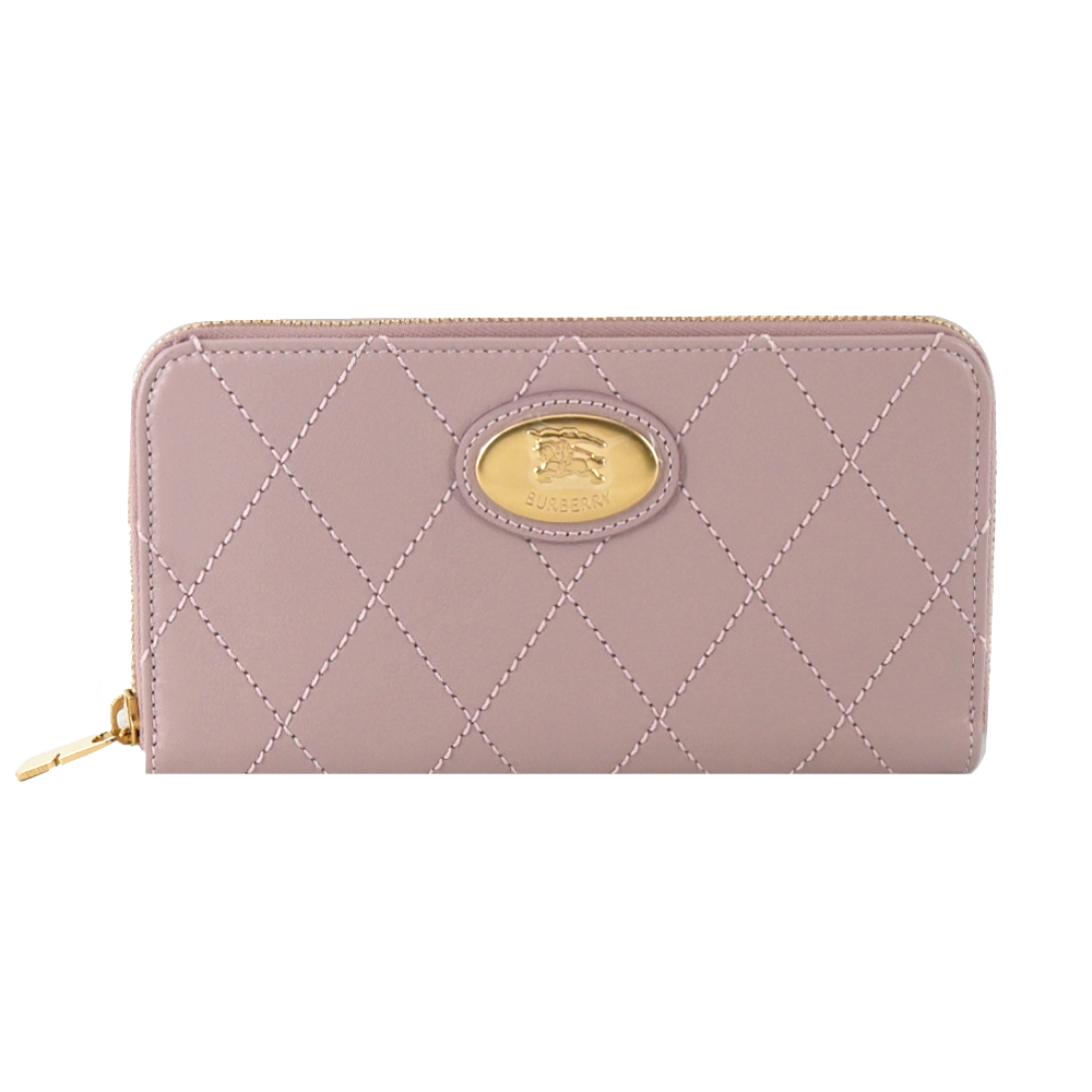 【JS’Maxx】BURBERRY Strand小牛皮拉鍊長夾(粉色)