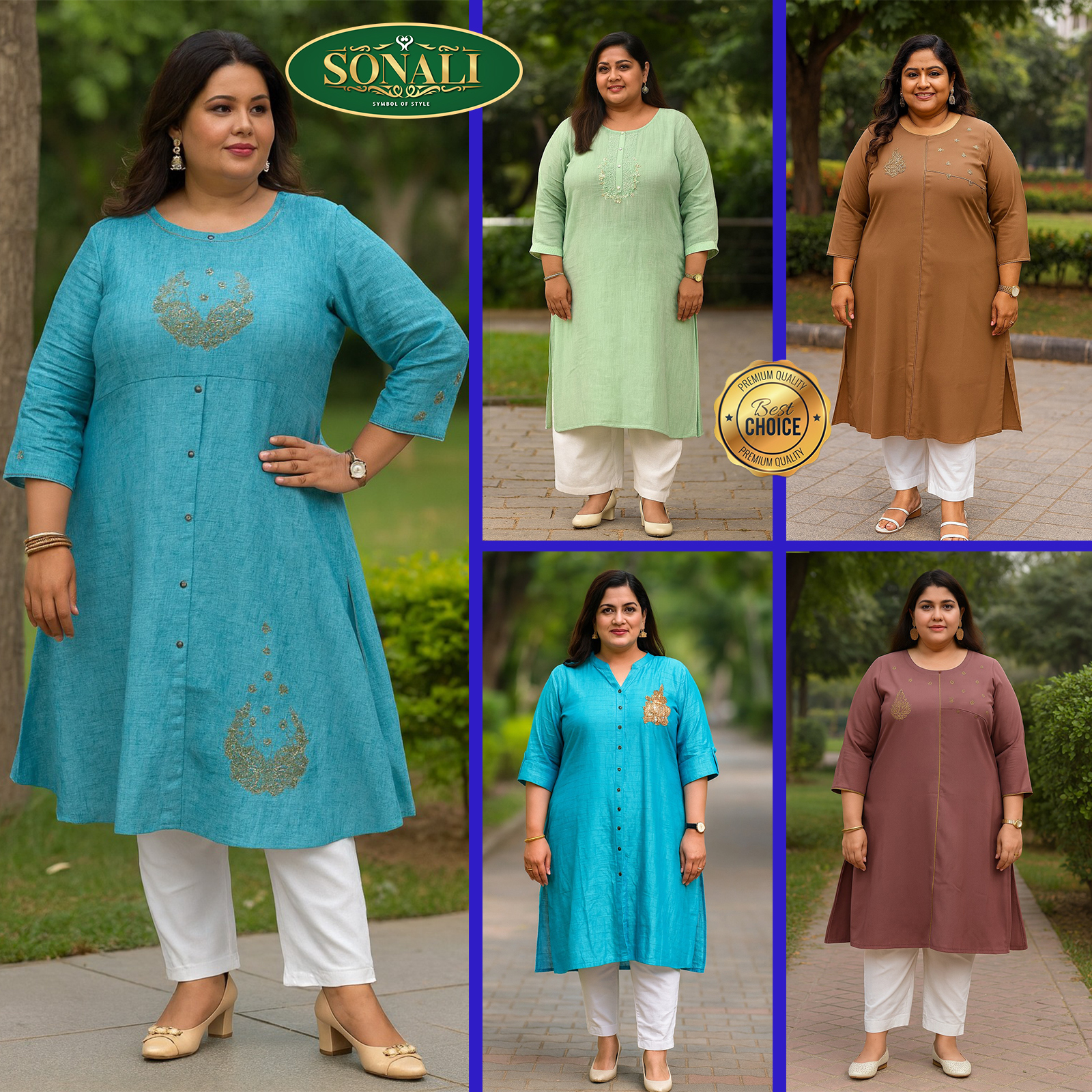 Sonali Premier Quality Women's Long Kurtis  Jippa Top / Indian Ladies Top / Plus Sizes Kurtis