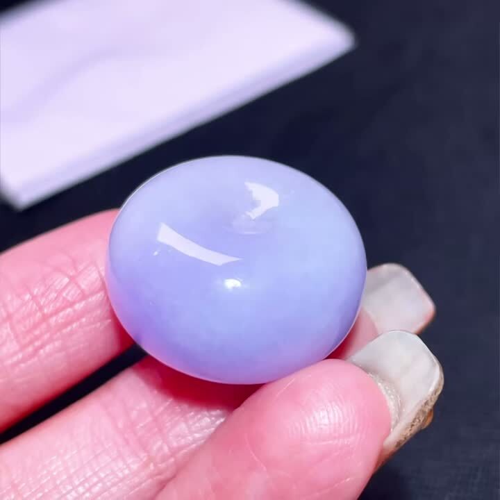翡翠冰紫平安扣 (22.1mm直徑),天然翡翠A玉, 緬甸玉, Jade, Jadeite