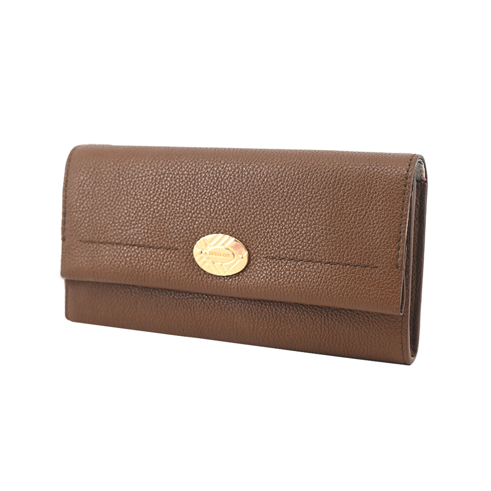 【JS’Maxx】BURBERRY Cotswolds小牛皮翻蓋長夾(棕色)