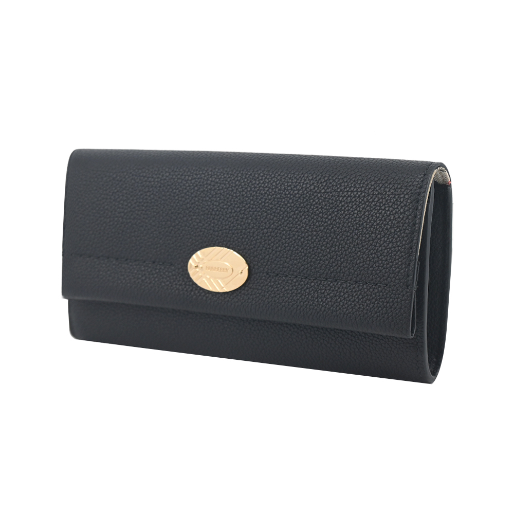 【JS’Maxx】BURBERRY Cotswolds小牛皮翻蓋長夾(黑色)