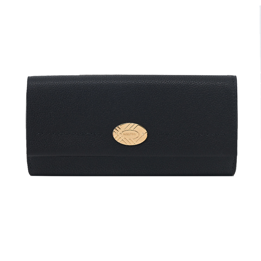 【JS’Maxx】BURBERRY Cotswolds小牛皮翻蓋長夾(黑色)