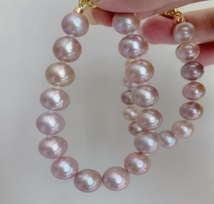 (5323) 桃花紫無核珍珠手鍊