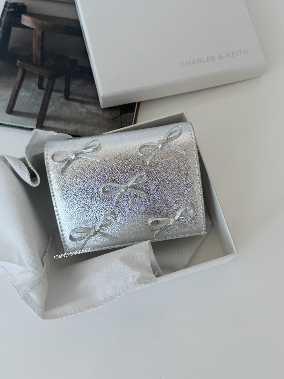<聖誕現貨🎁> CHARLES & KEITH 小ck 蝴蝶結短夾 鍊條包