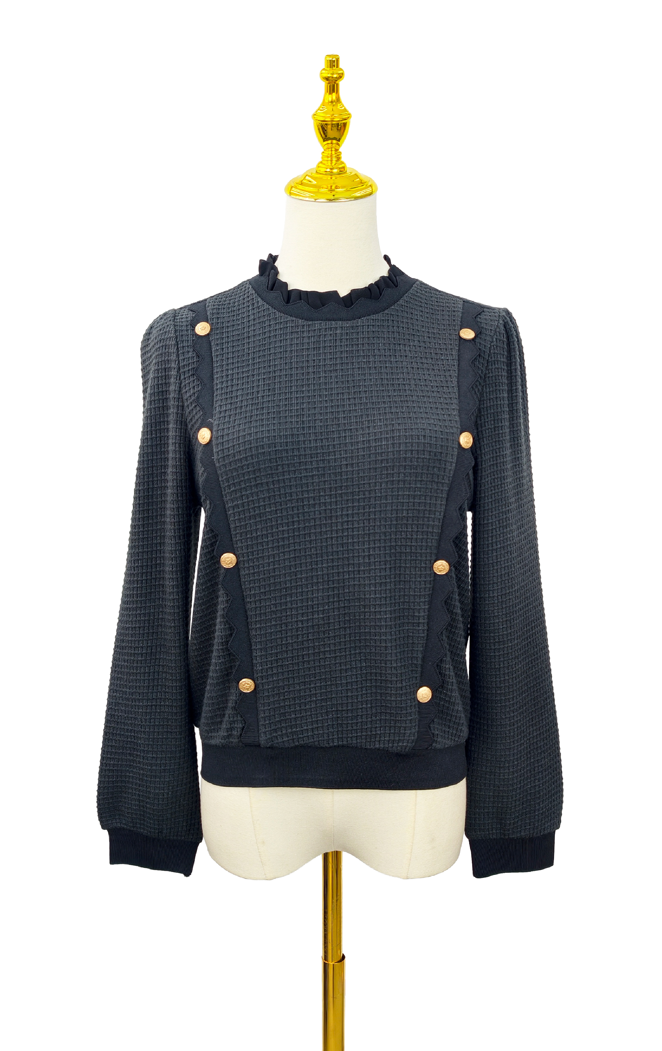 飾邊拼接針織衫 LT0840