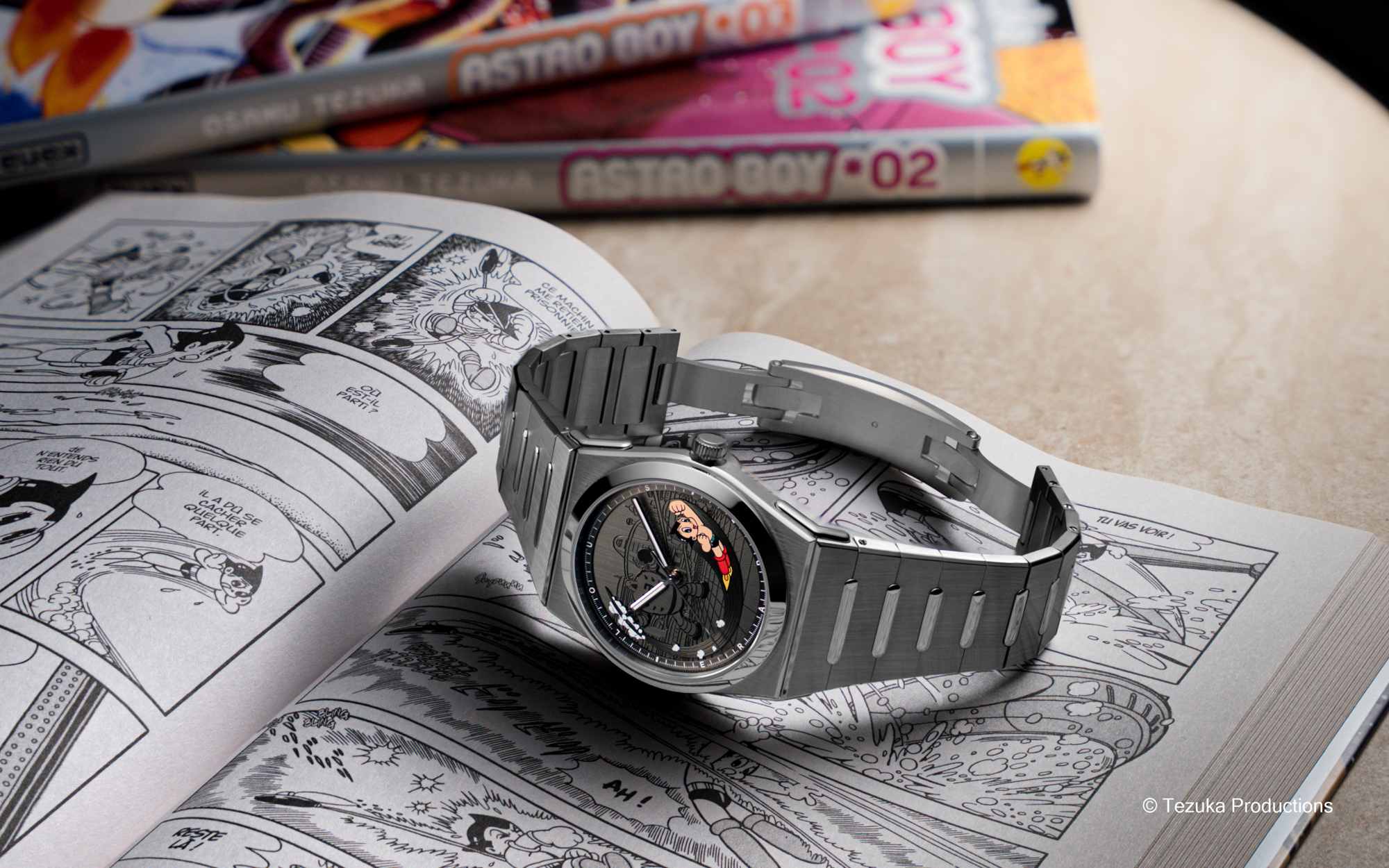 Louis Erard, 2340,Astro Boy,Manuel Emch,原子小金剛,手塚治虫,日本動畫,Metro City,機械之心,飛雄,Tezuka Productions,一體式鍊帶運動腕錶
