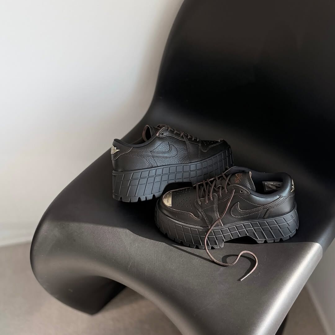 Nike Air Jordan 1 Brooklyn 黑棕 金標 皮革 增高 厚底鞋 HF3184-002