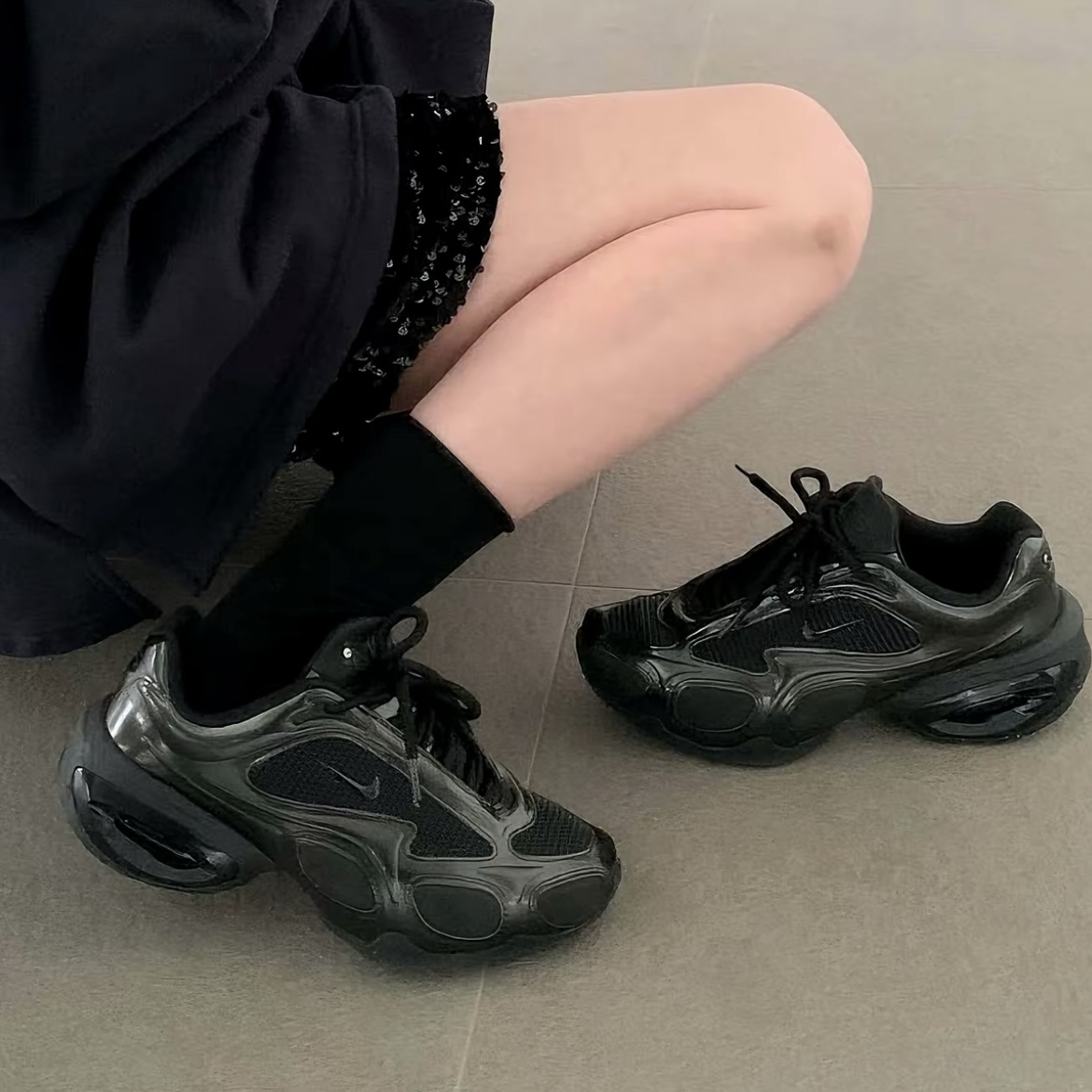 NIKE AIR MAX MUSE 金屬黑 全黑 科技感 氣墊 增高厚底 女鞋 FV1920-003