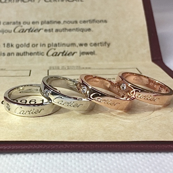 18k”ct經典簽名英字單鑽’高奢定製鑽戒寬/窄2.0系列