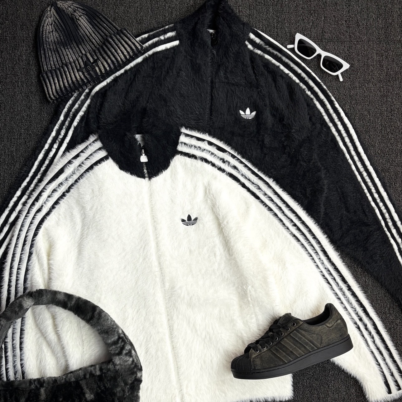 ADIDAS ORIGINALS 仿馬海毛 外套 絨毛 長袖 愛迪達 兩色 KR5152 KR5145