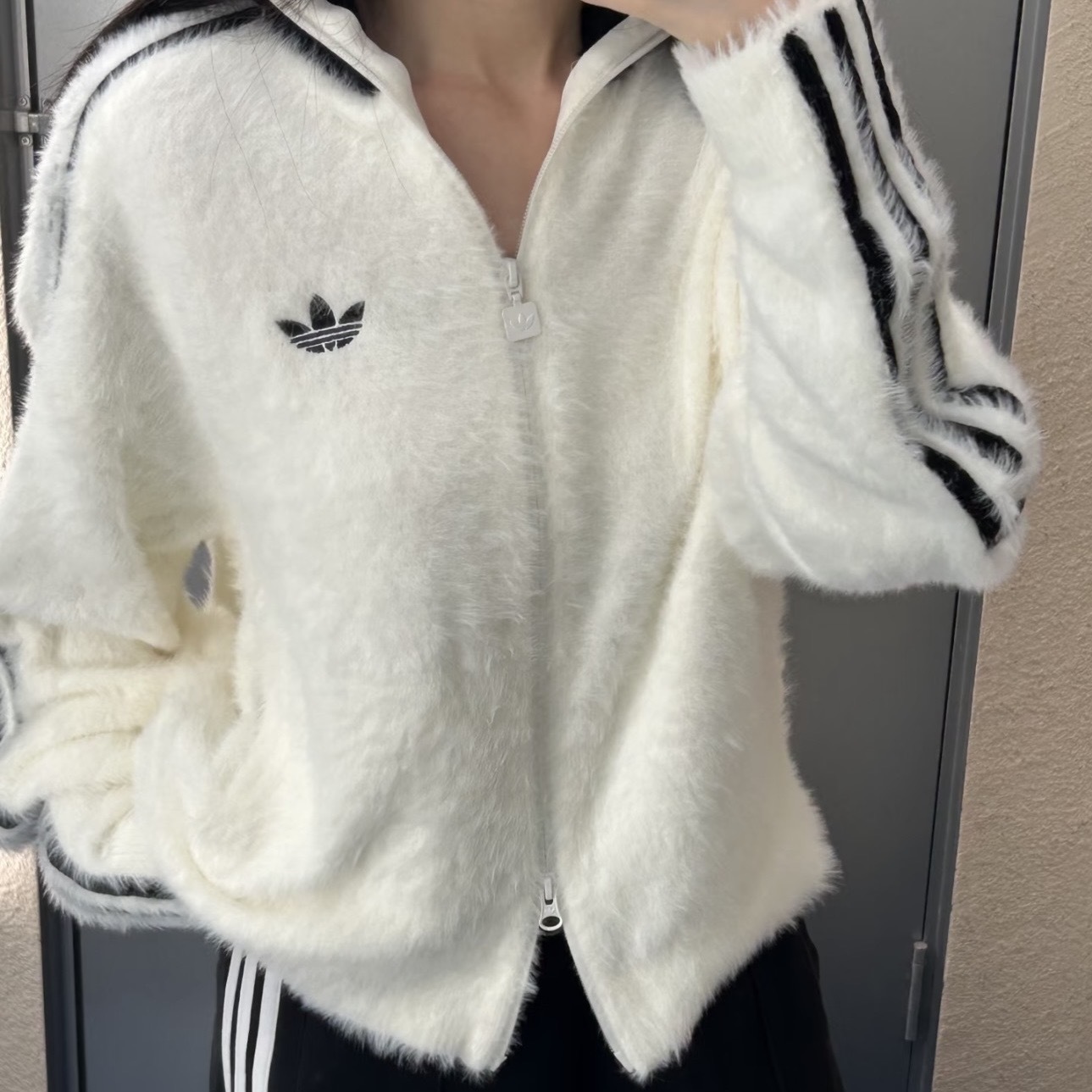 ADIDAS ORIGINALS 仿馬海毛 外套 絨毛 長袖 愛迪達 兩色 KR5152 KR5145