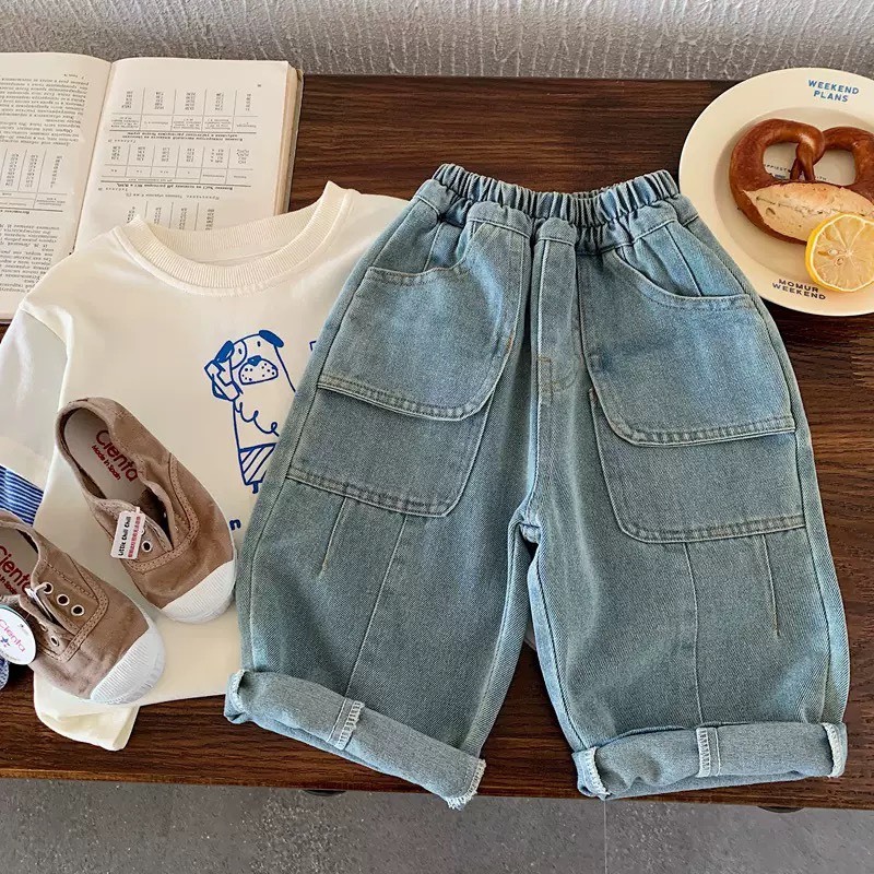 雙層造型口袋牛仔褲