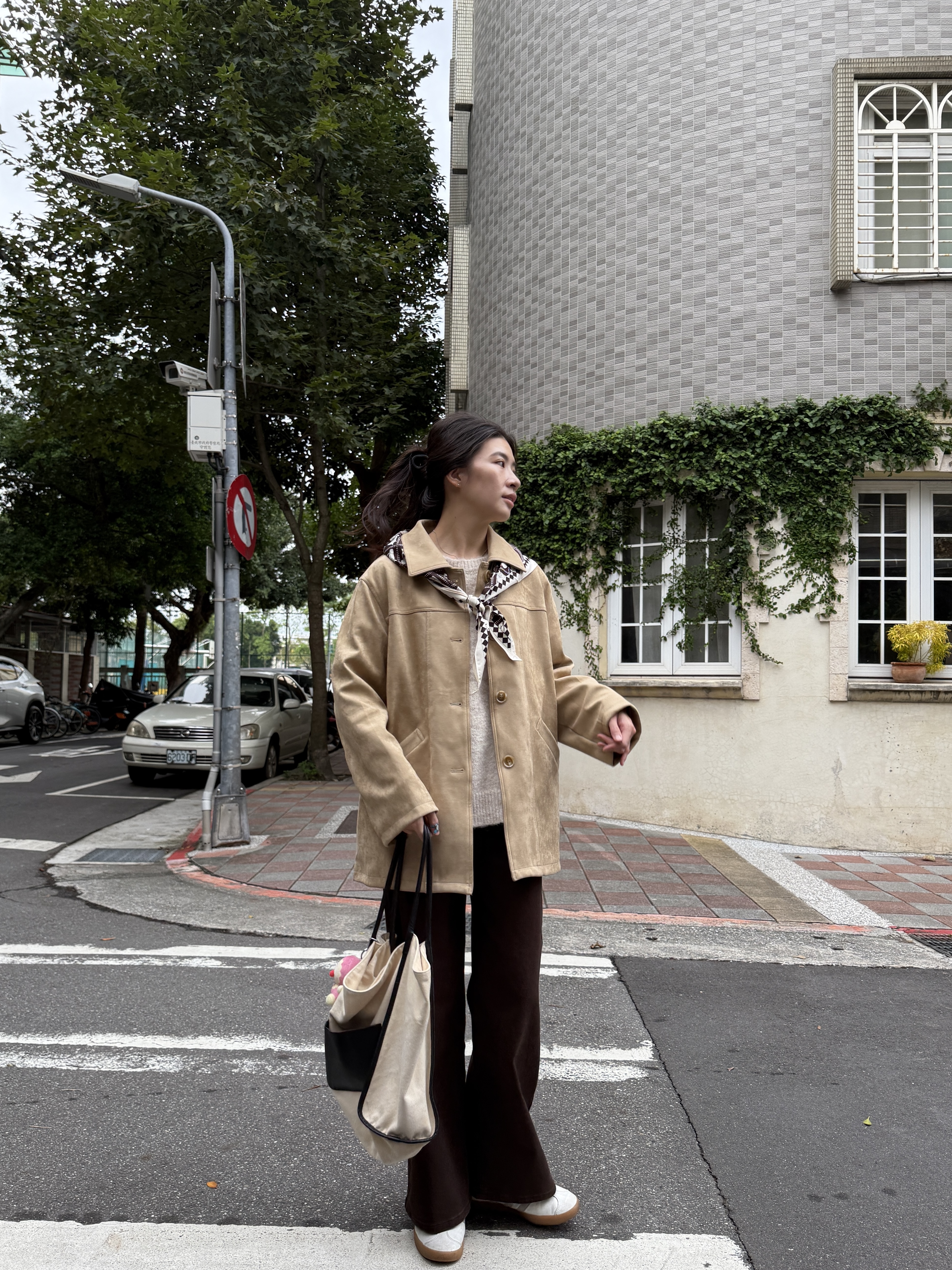 牛皮絨中長版外套