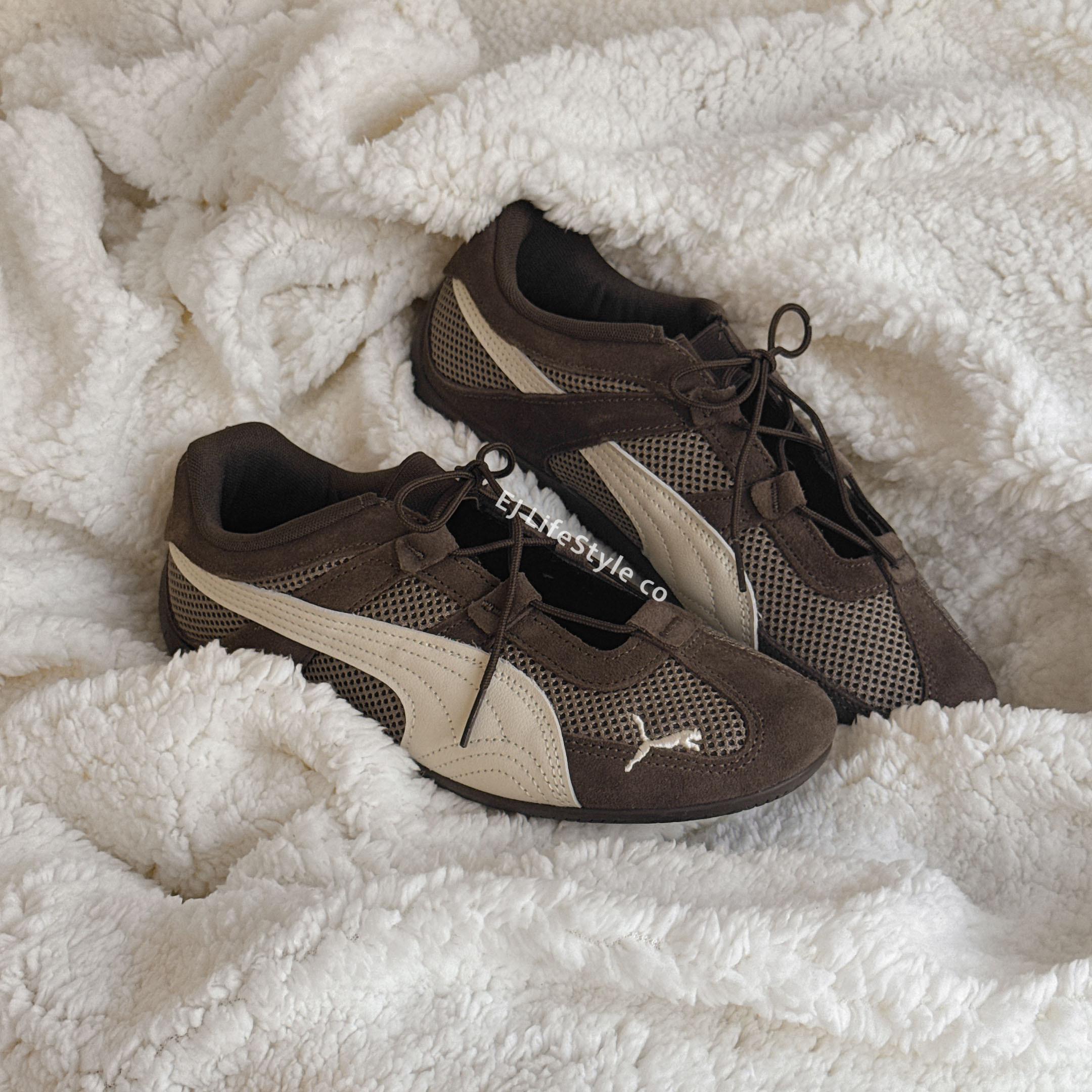 PUMA SPEEDCAT GO 賽車鞋 芭蕾舞鞋 巧克力棕 咖啡 涼鞋  網布 麂皮 女鞋 403589-08 / 現貨