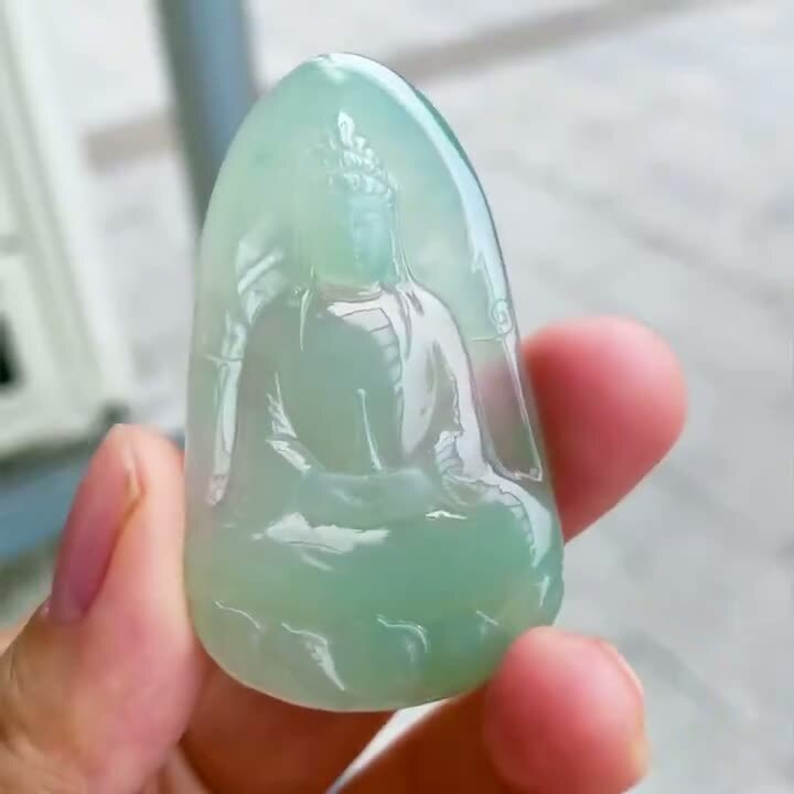 翡翠素衣觀音吊墜,天然翡翠A玉, 緬甸玉, Jade, Jadeite