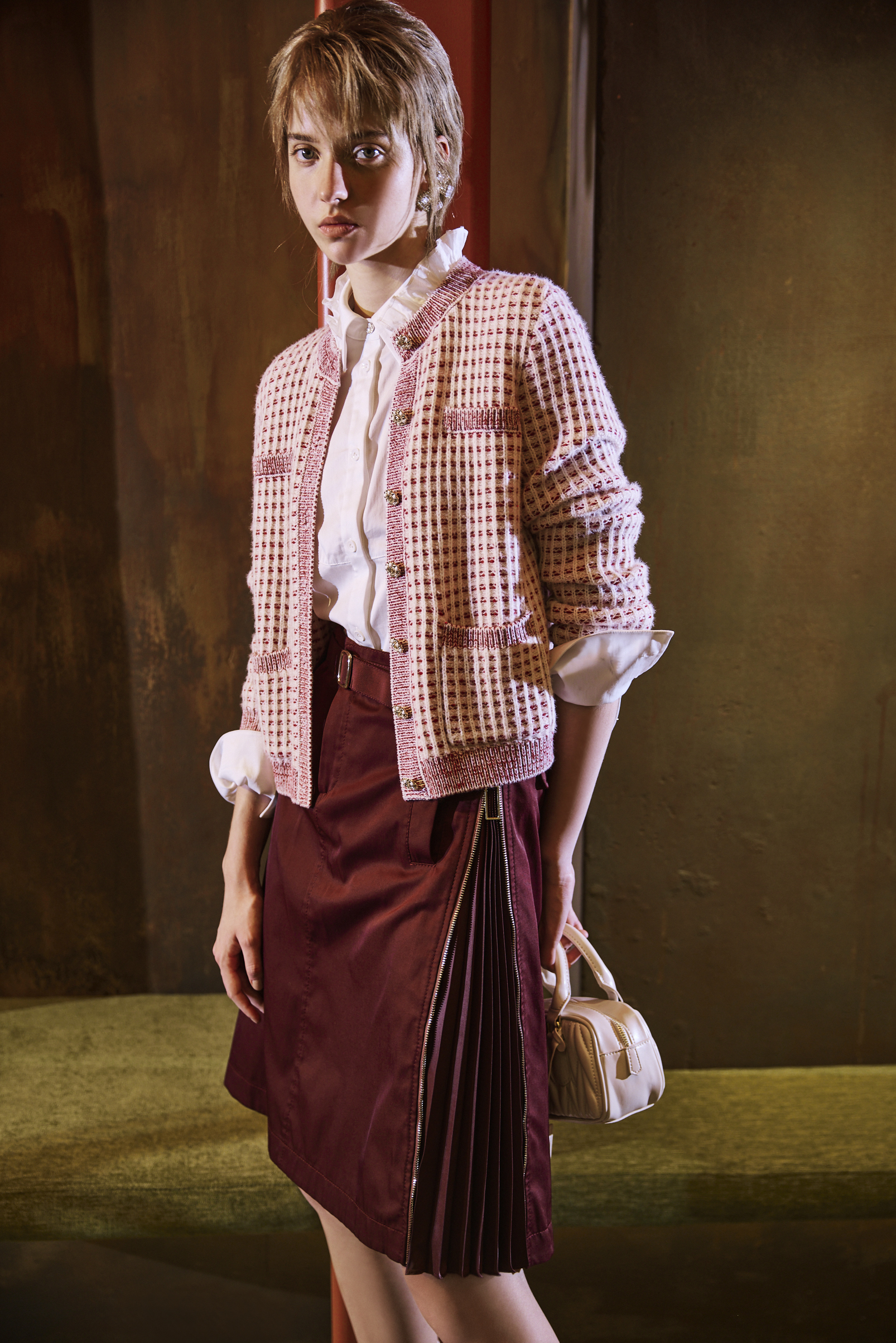 BE15019C1 暮色切線百褶裙