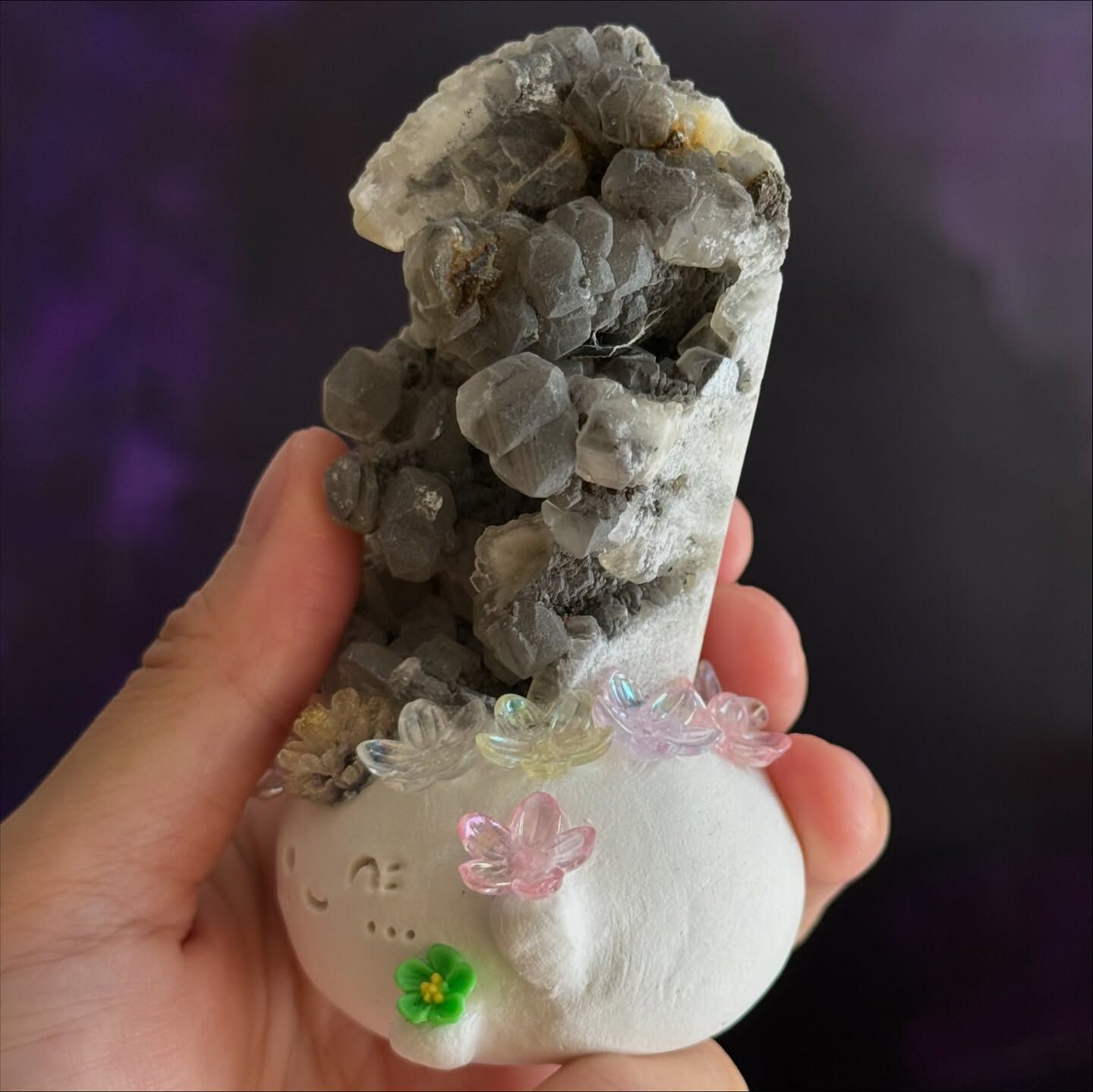 [原石] 融蝕方解石 小晶靈