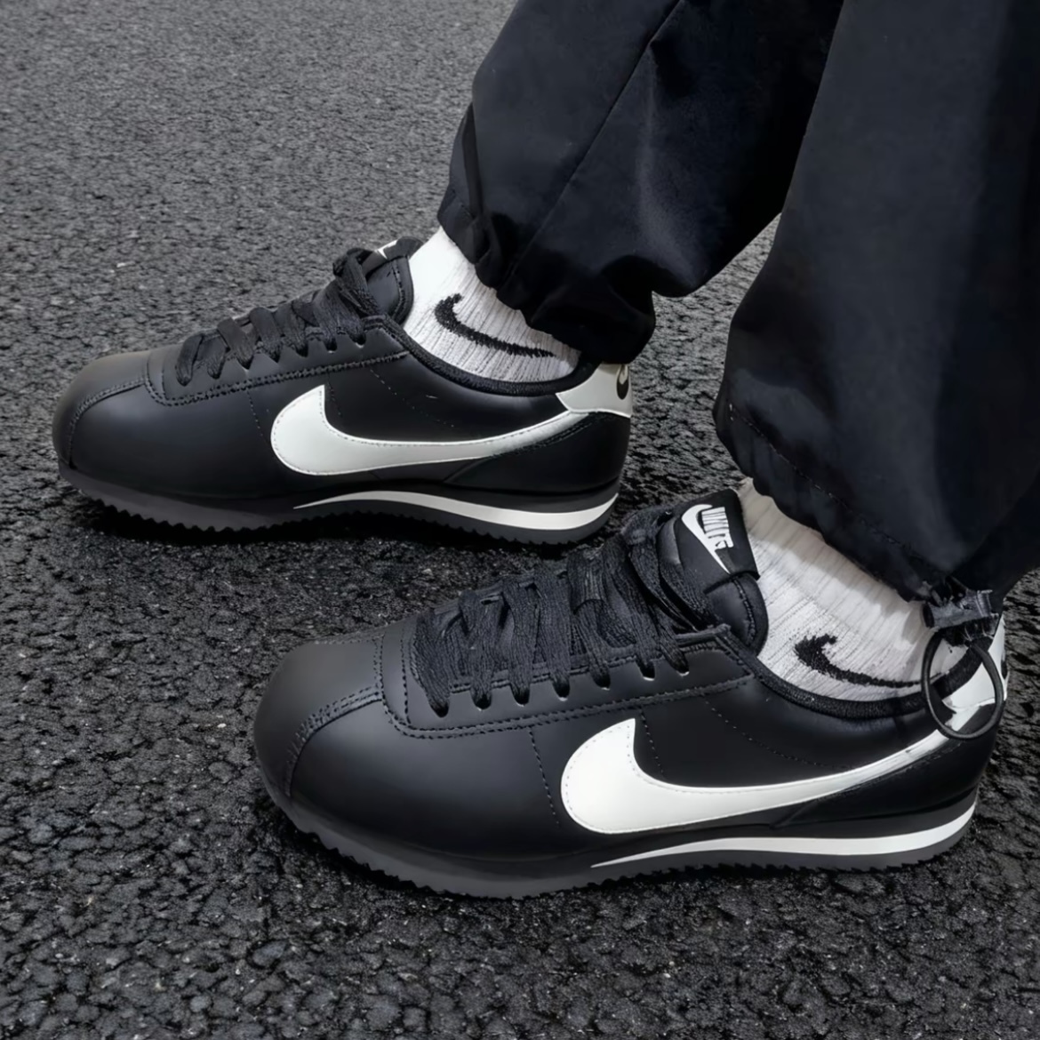 NIKE CORTEZ 黑白 經典配色 復古 阿甘鞋 休閒鞋 黑皮革 DN1791-006