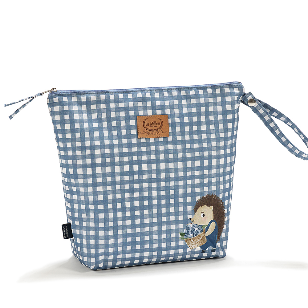 La Millou波蘭 尿布袋加大-方型28x32cm｜藍莓小刺蝟