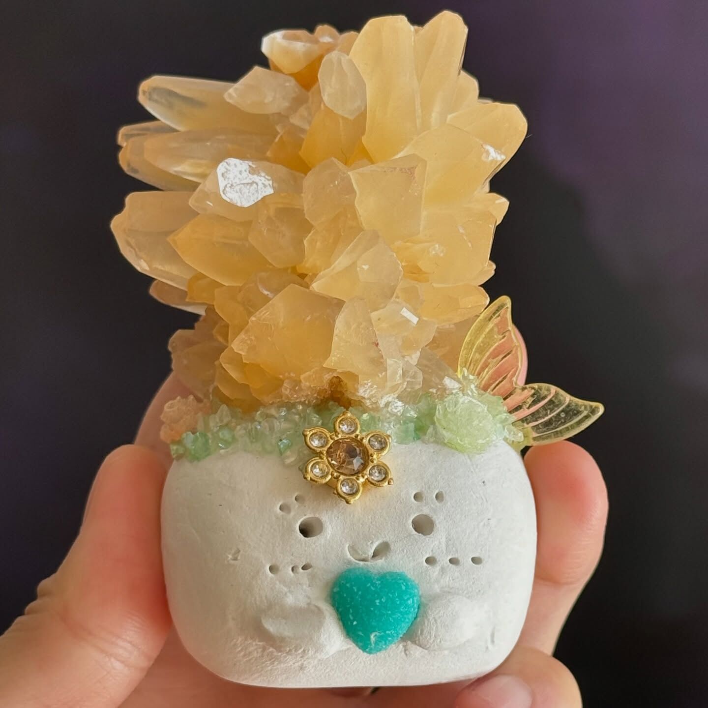 [原石] 橘子水晶 小晶靈