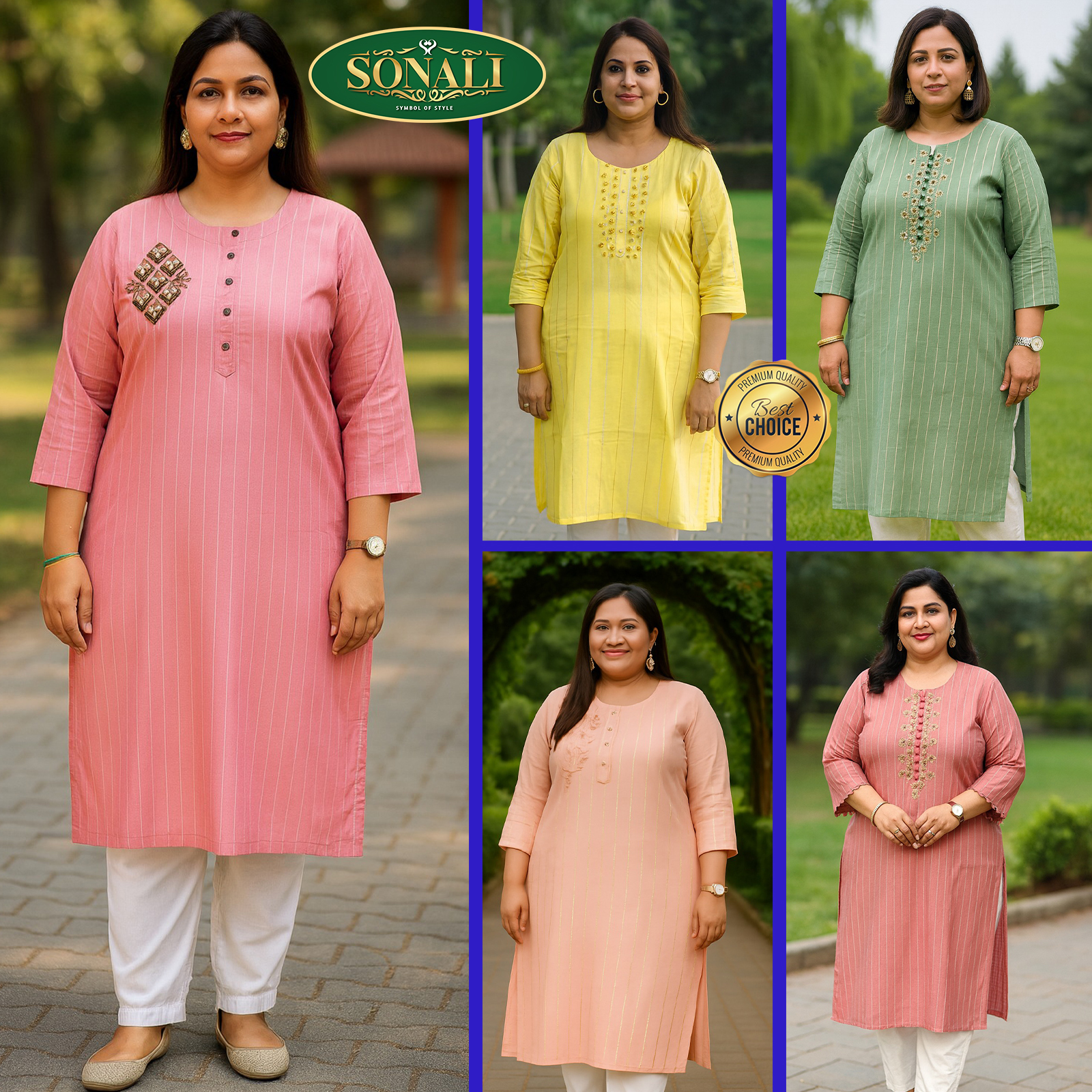 Sonali Premier Quality Women's Long Kurtis  Jippa Top / Indian Ladies Top / Plus Sizes Kurtis