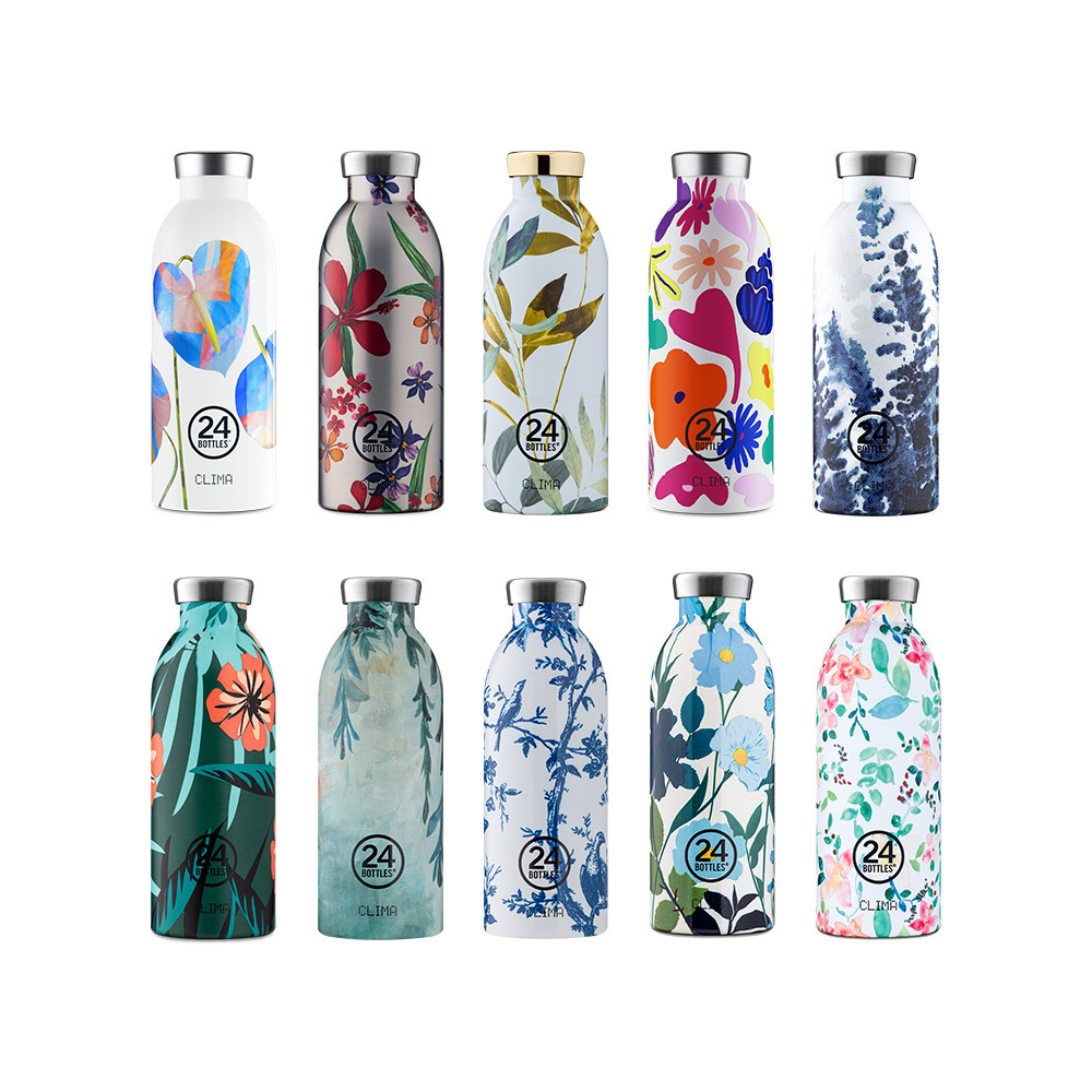 義大利 24Bottles 不鏽鋼雙層保溫瓶 500ml / 花花花系列