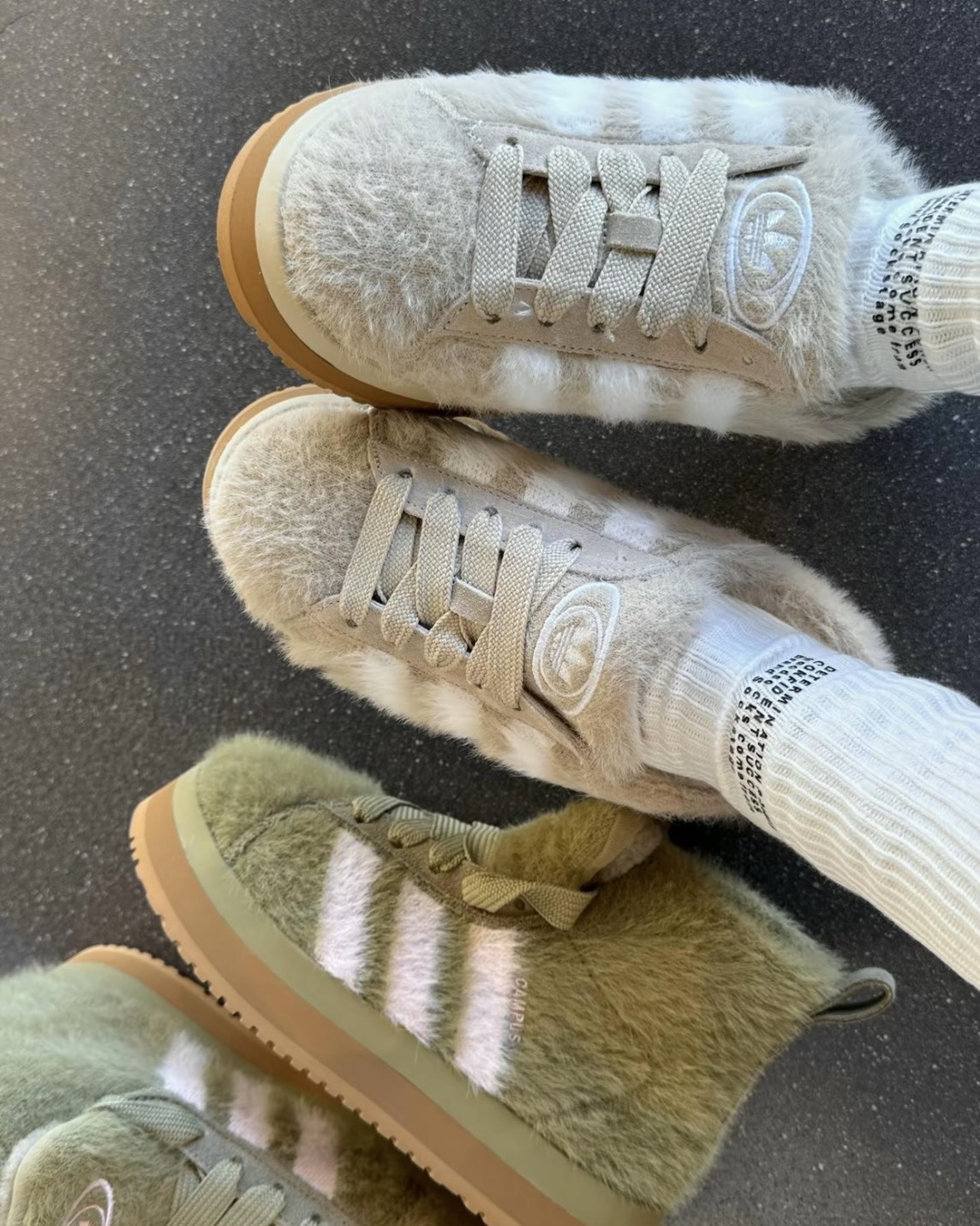 Adidas Campus 00S 毛茸茸 拖鞋 懶人拖 穆勒鞋 奶茶