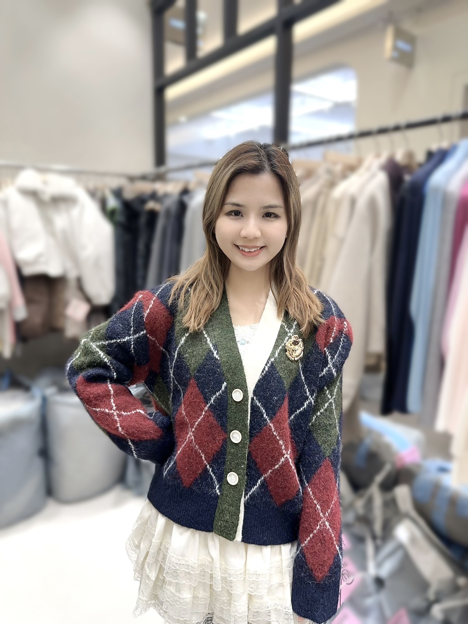 ME15  菱格羊毛外套  胸 46 -56  長22,5  原價    $399  羊毛10%