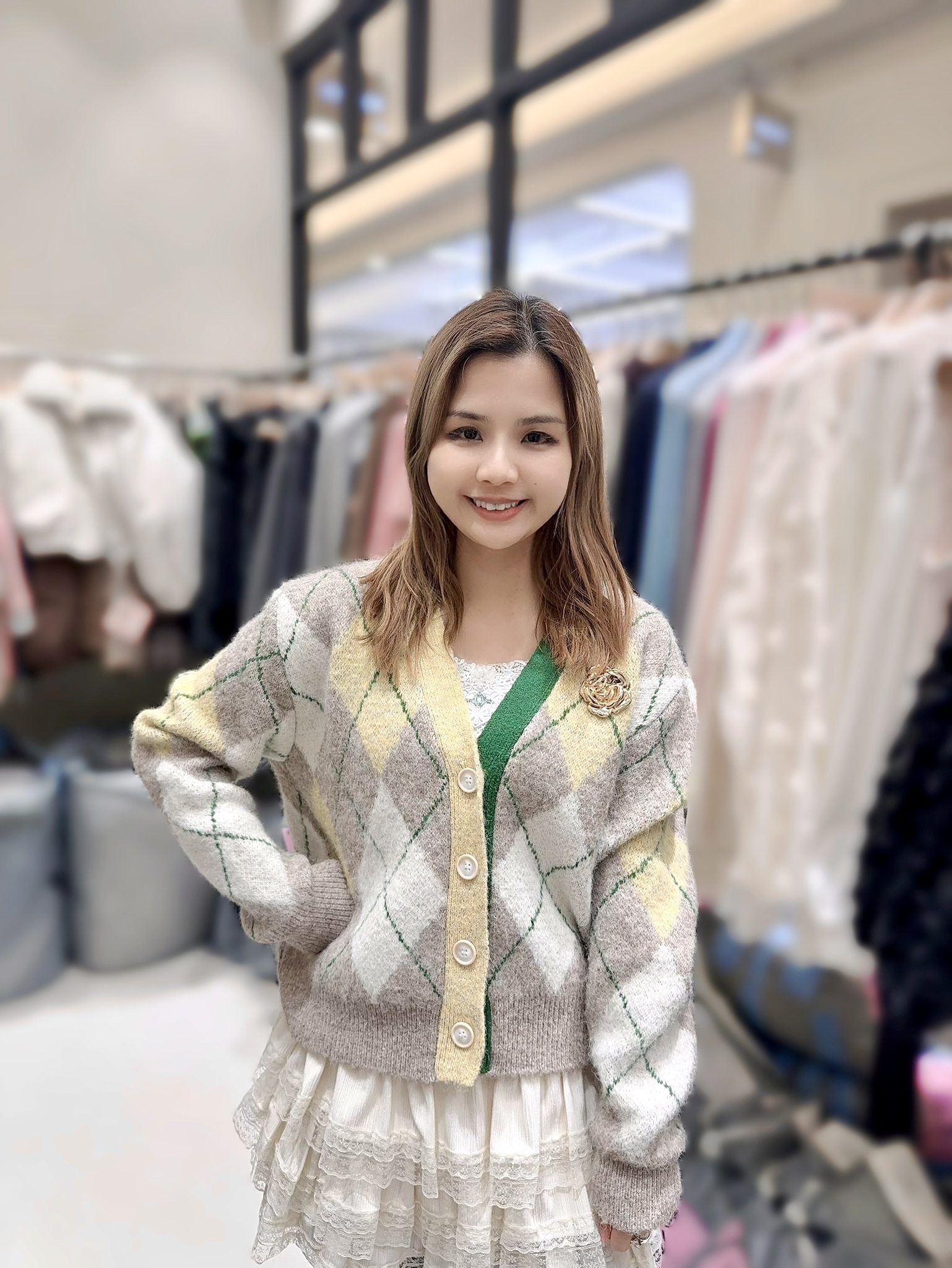 ME15  菱格羊毛外套  胸 46 -56  長22,5  原價    $399  羊毛10%