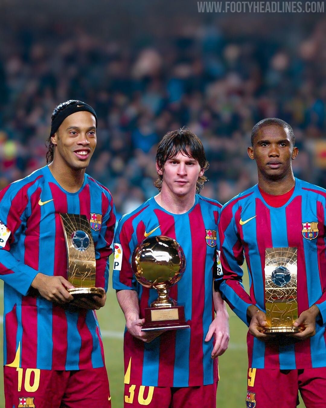 2004 Barcelona Remake Match LS Shirt with 10 RONALDINHO