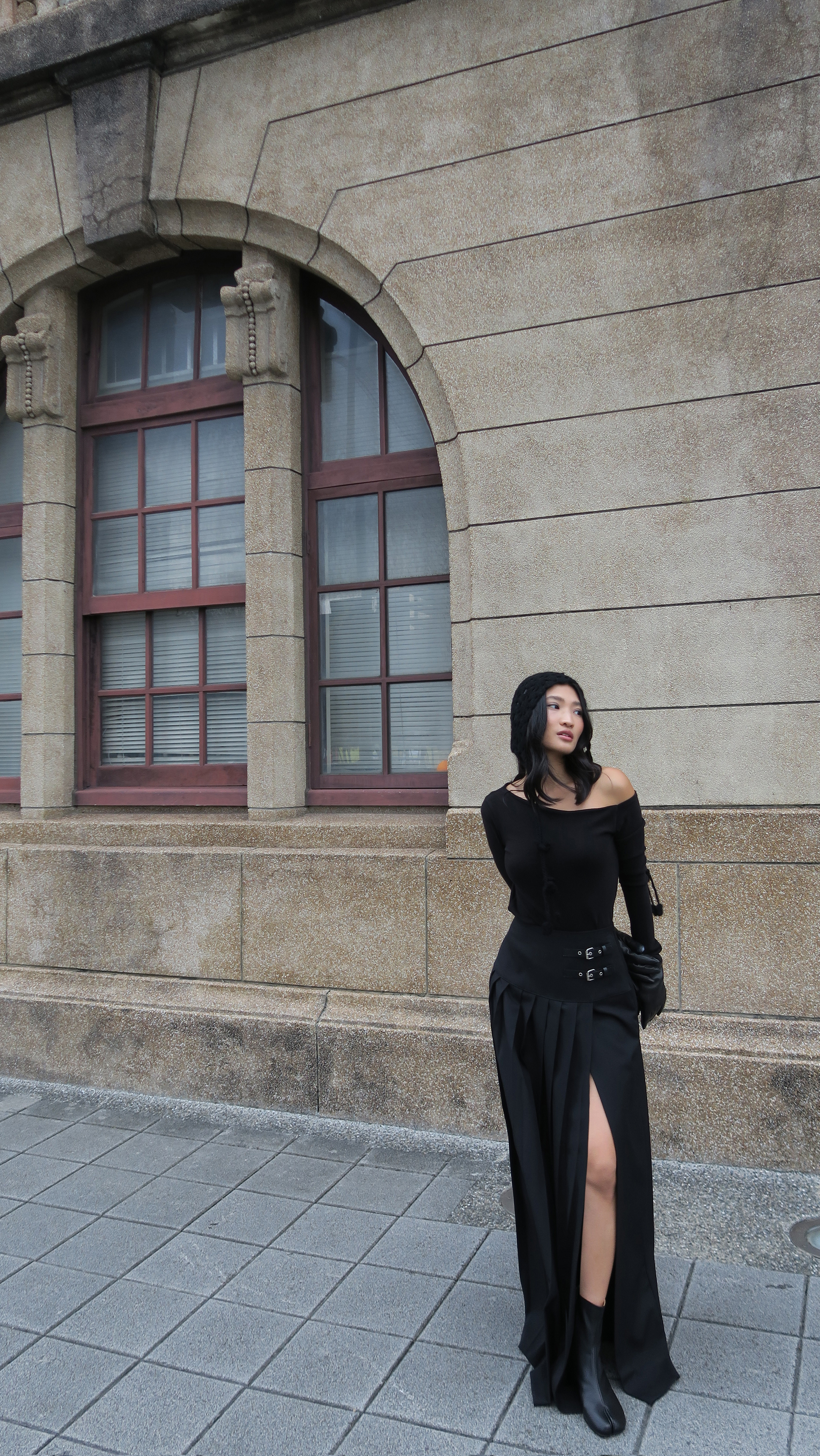 高腰開岔百褶裙(加長)現貨