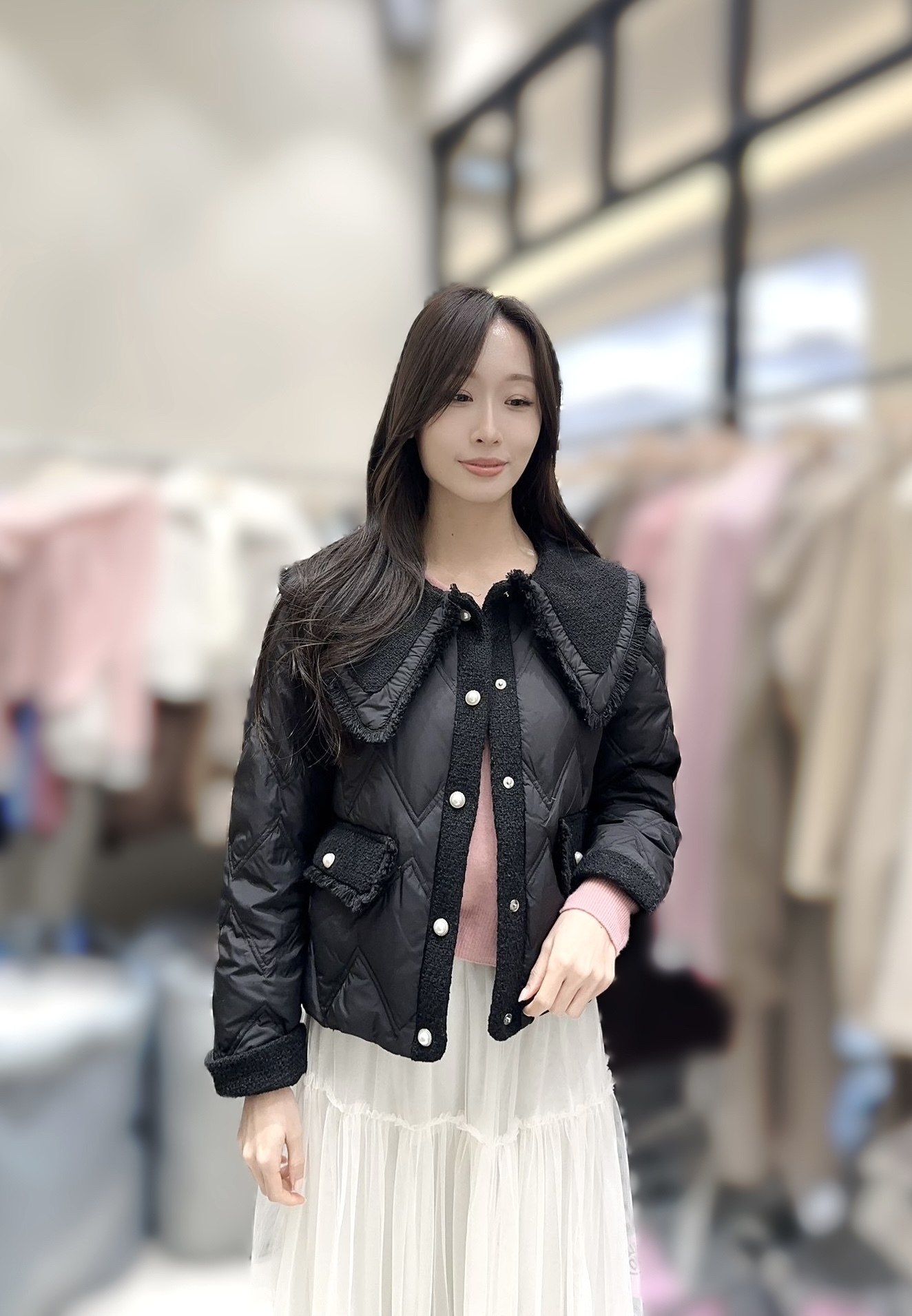 ME21    韓風香風輕身羽絨     鴨絨90%  胸44 長22  原價  $899