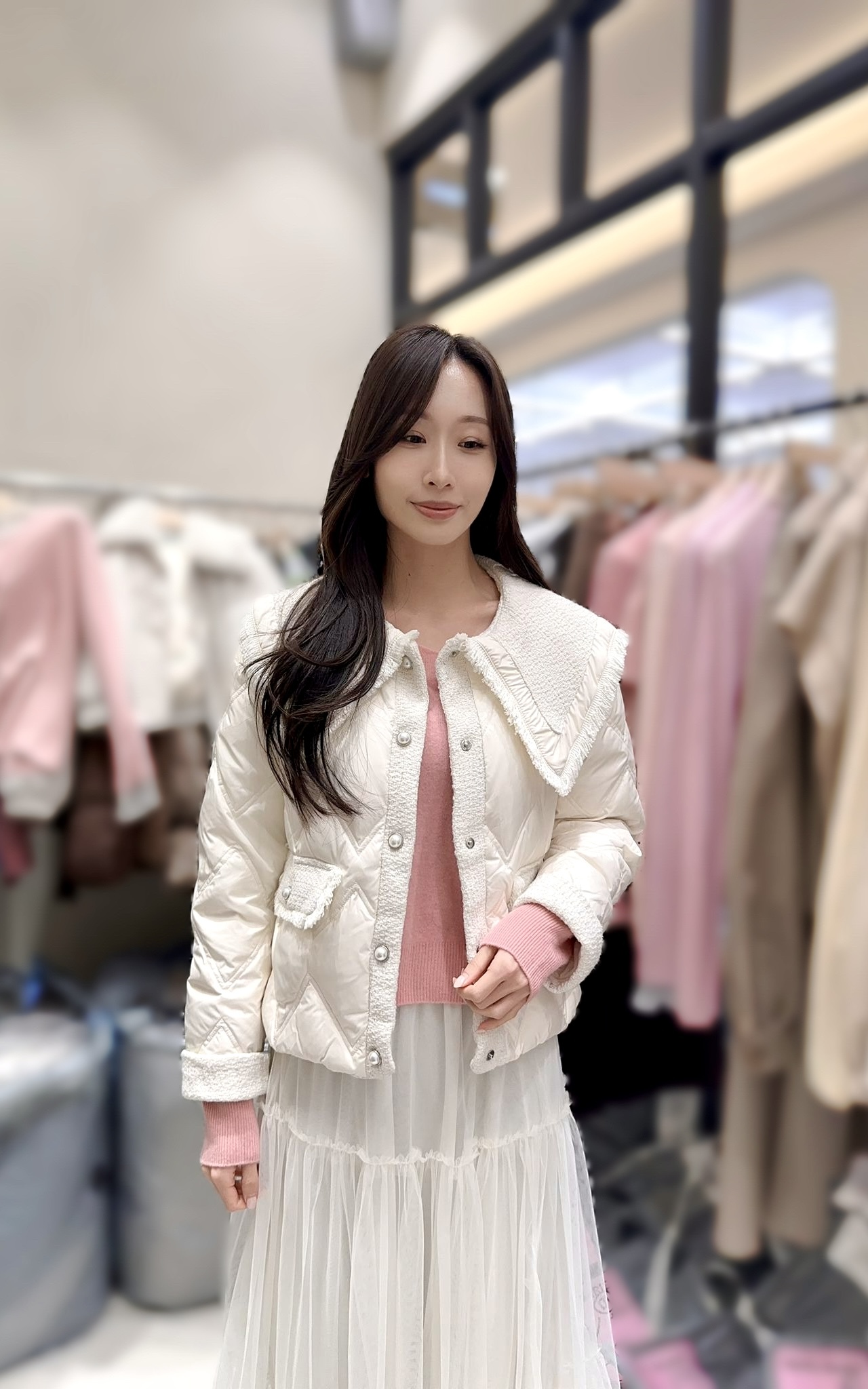 ME21    韓風香風輕身羽絨     鴨絨90%  胸44 長22  原價  $899