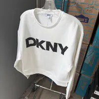 [S] DKNY IVORY LONG SLEEVE SOFT HAND SCUBA LOGO PULLOVER, P53HOCSC-IVY (SD1606)