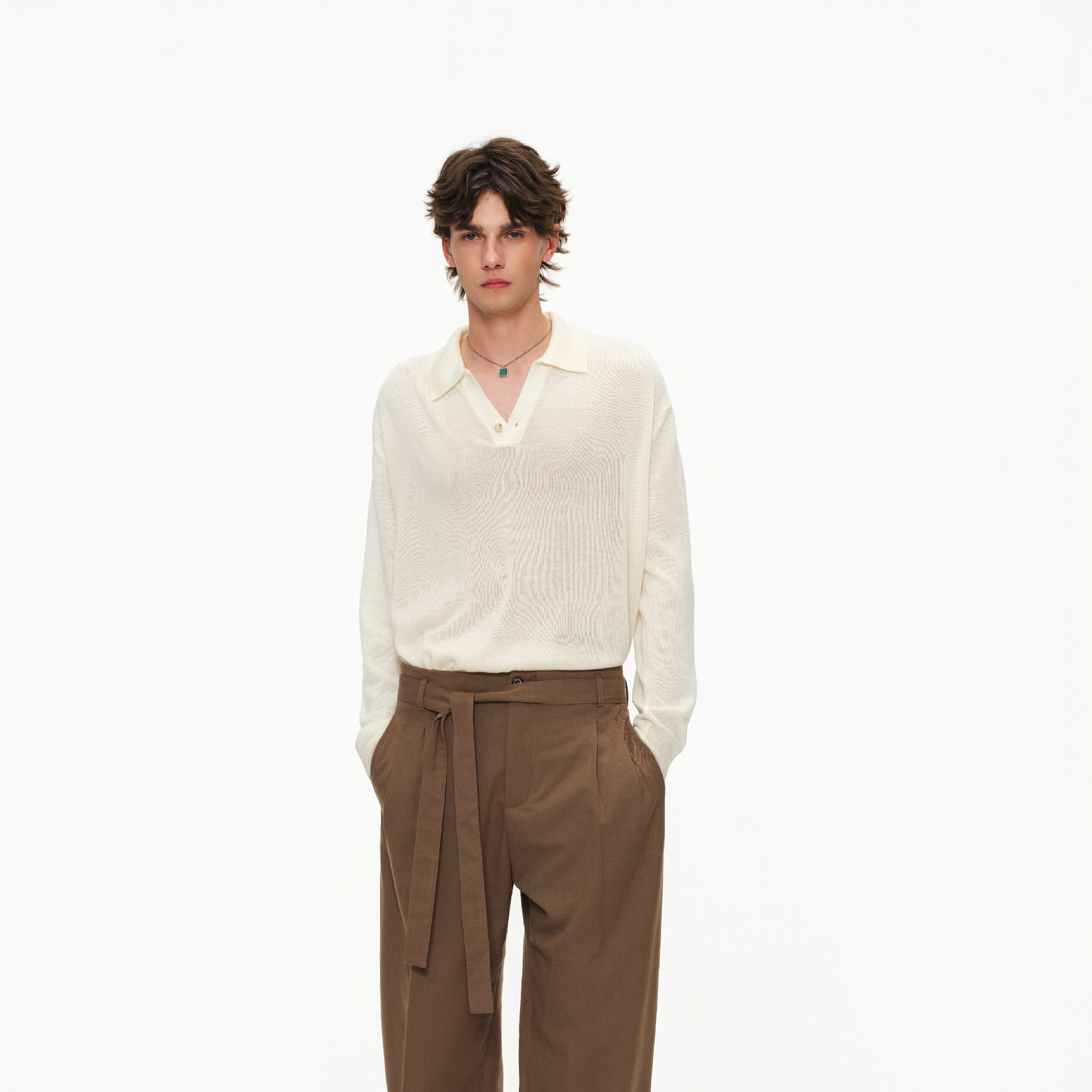 Nord Classic "ROYA LERU" Seagull Collar Knit Shirts 海鷗領毛織長袖Tee [RS01]