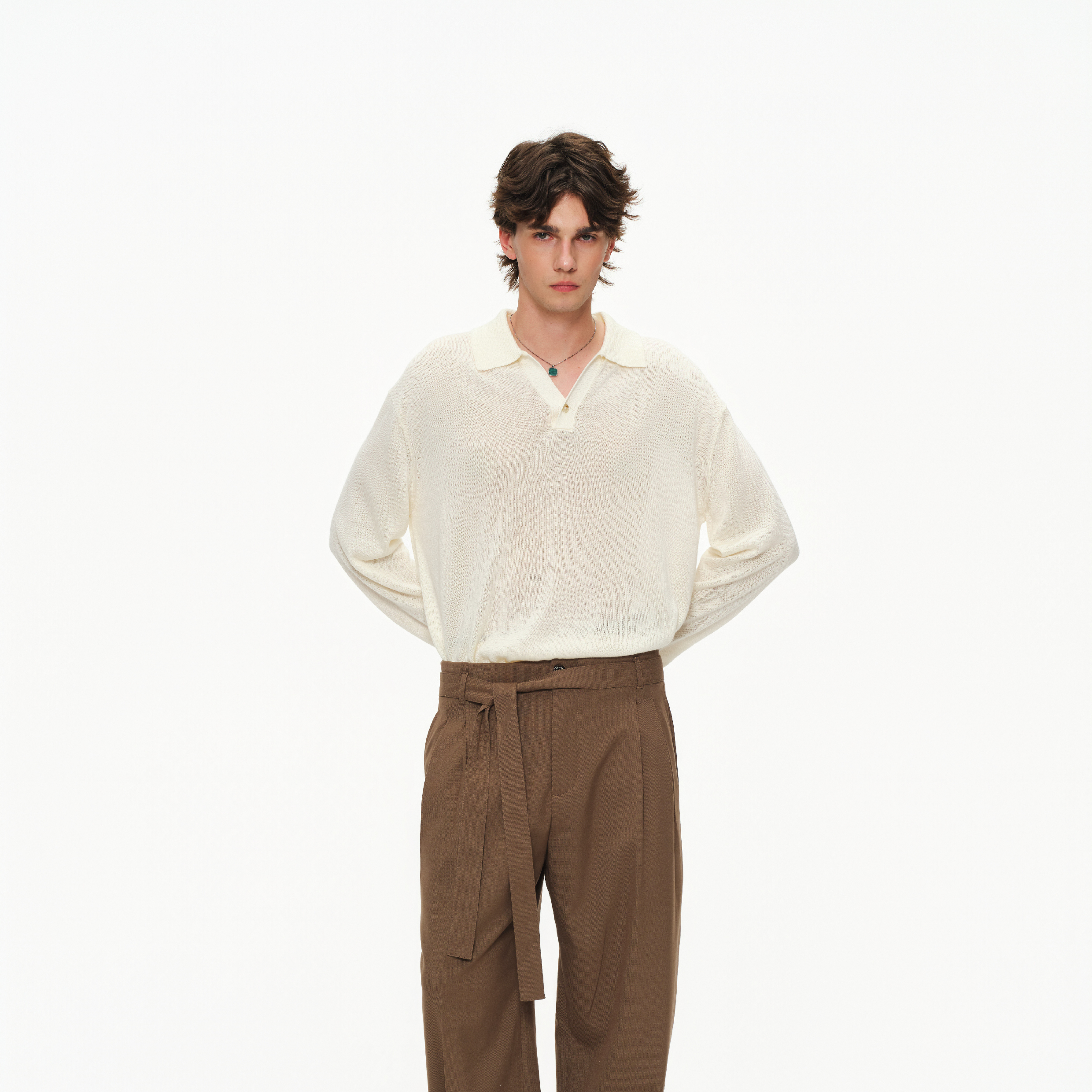 Nord Classic "ROYA LERU" Seagull Collar Knit Shirts 海鷗領毛織長袖Tee [RS01]