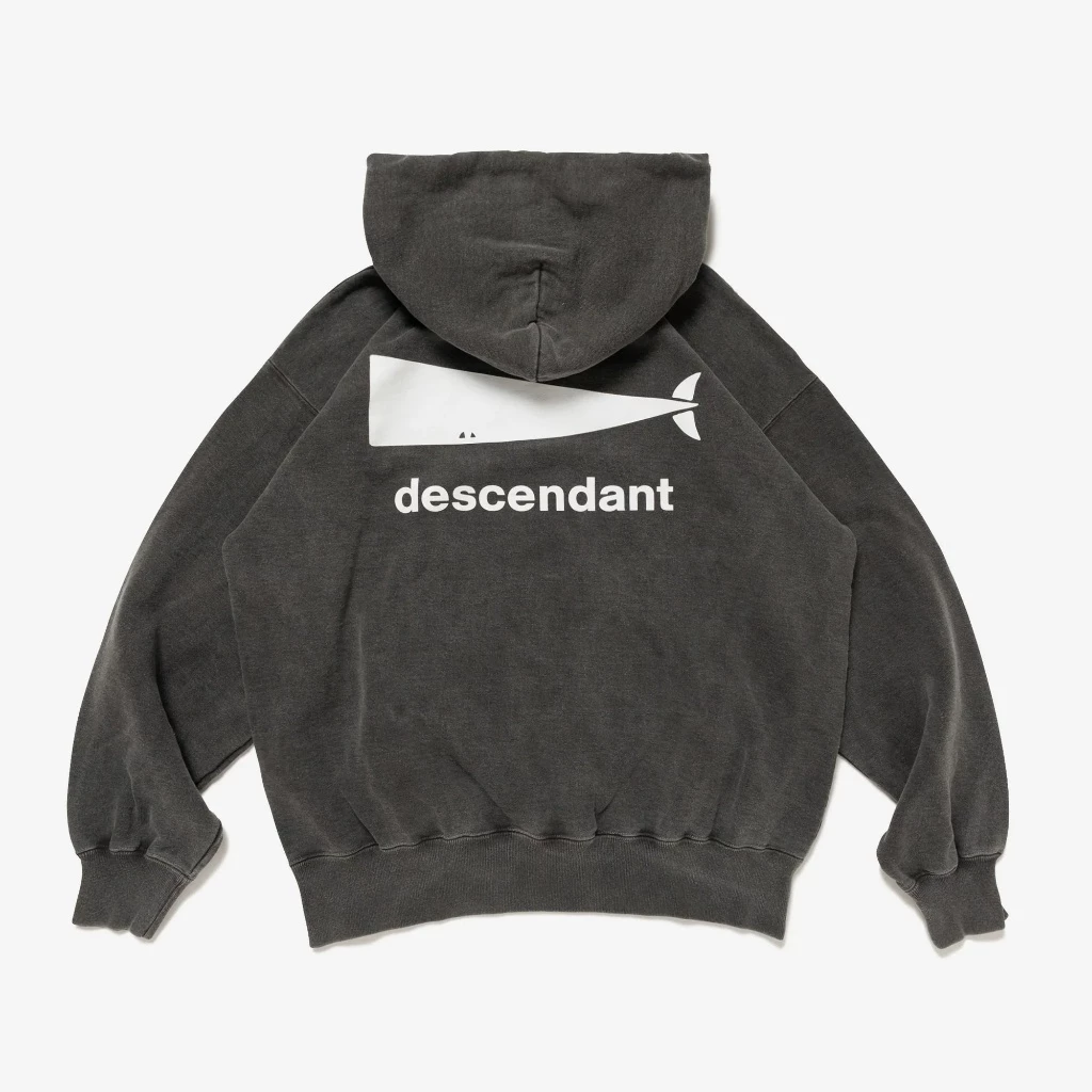 2025AW DESCENDANT CACHALOT HOODY PIGMENT DYE 背後 鯨魚 帽T 現貨 252ATDS-CSM02