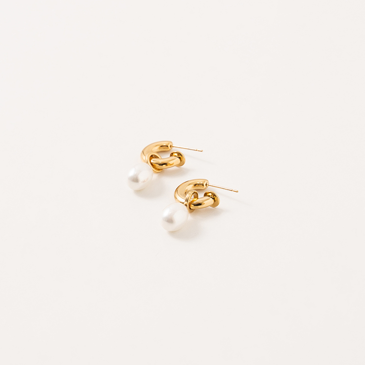 miramira珠光｜純粹珍珠垂墜耳環D0705-金80782