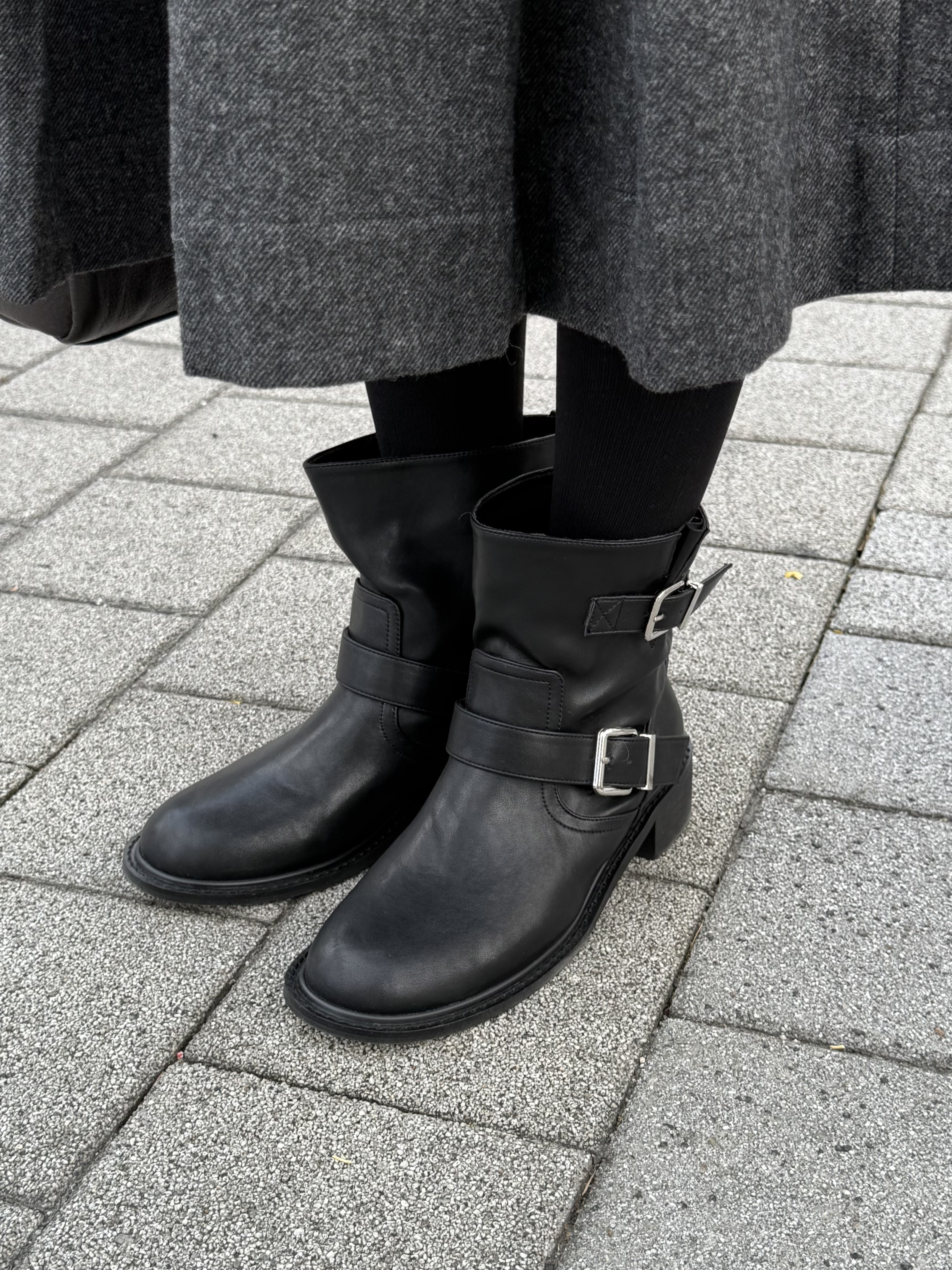 質感有3千的腳踝打褶中短靴/1色多碼