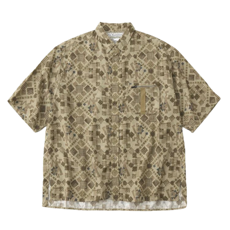 WHITE MOUNTAINEERING LION PATTERN MID GUSSET SLEEVE SHIRT WM2571106 BEIGE