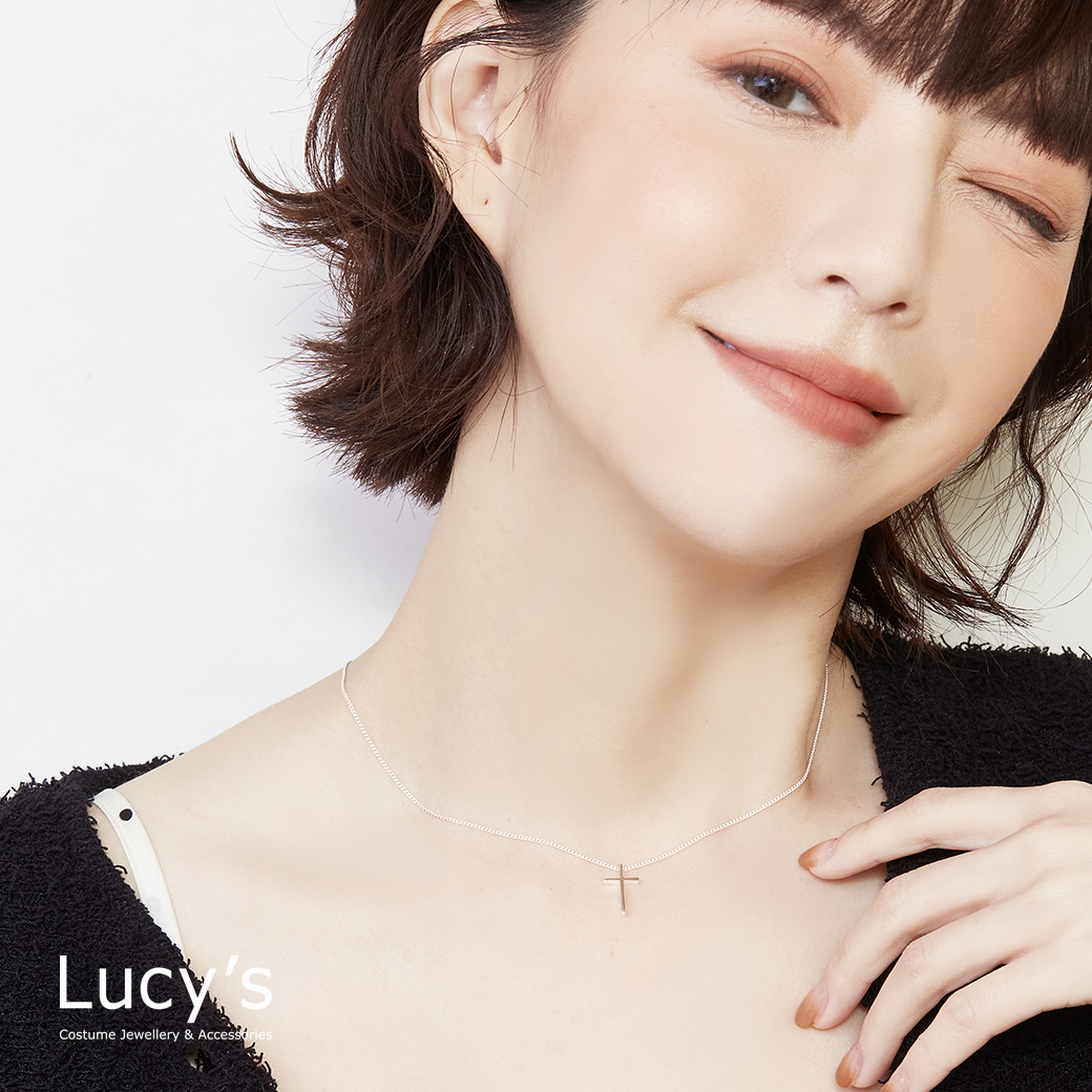925純銀 簡約十字架 項鍊 (128212)
