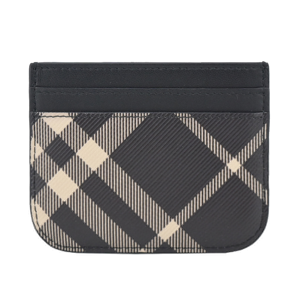 【JS’Maxx】BURBERRY 經典格紋卡片夾(黑色/白布色)