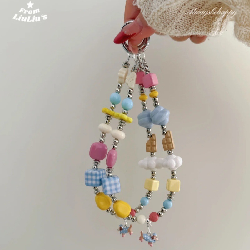 《6404》卡通手作臘腸狗手機鍊