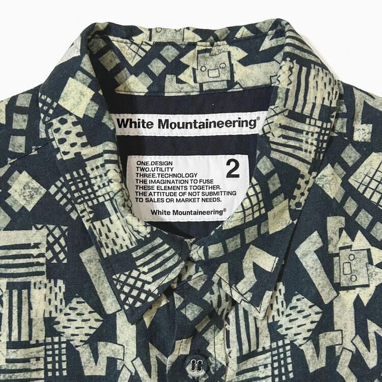 WHITE MOUNTAINEERING LION PATTERN MID GUSSET SLEEVE SHIRT WM2571106 NAVY