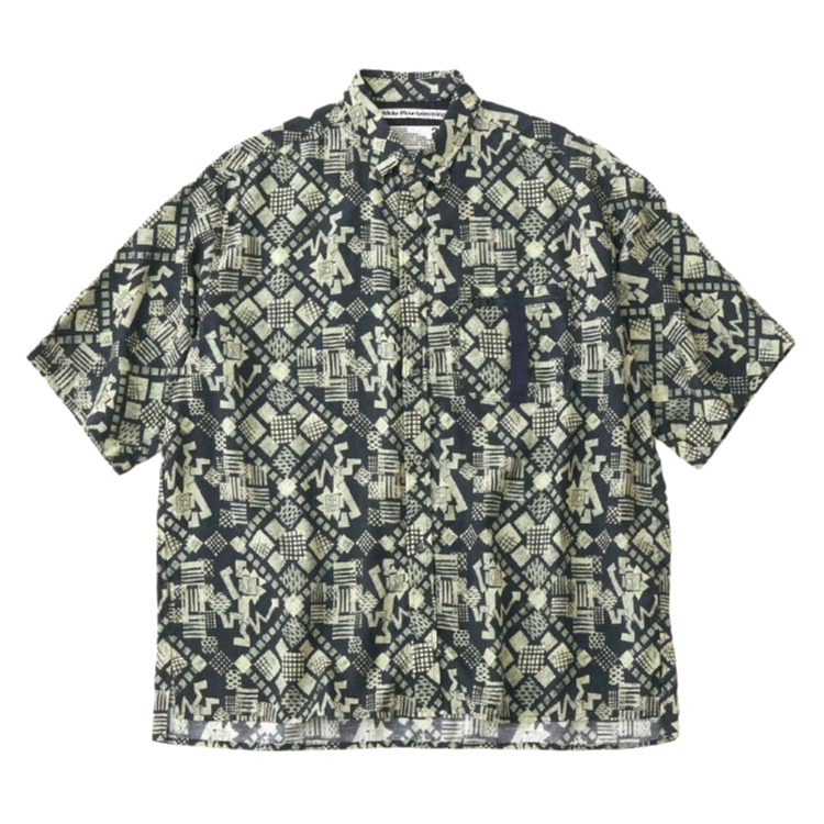 WHITE MOUNTAINEERING LION PATTERN MID GUSSET SLEEVE SHIRT WM2571106 NAVY