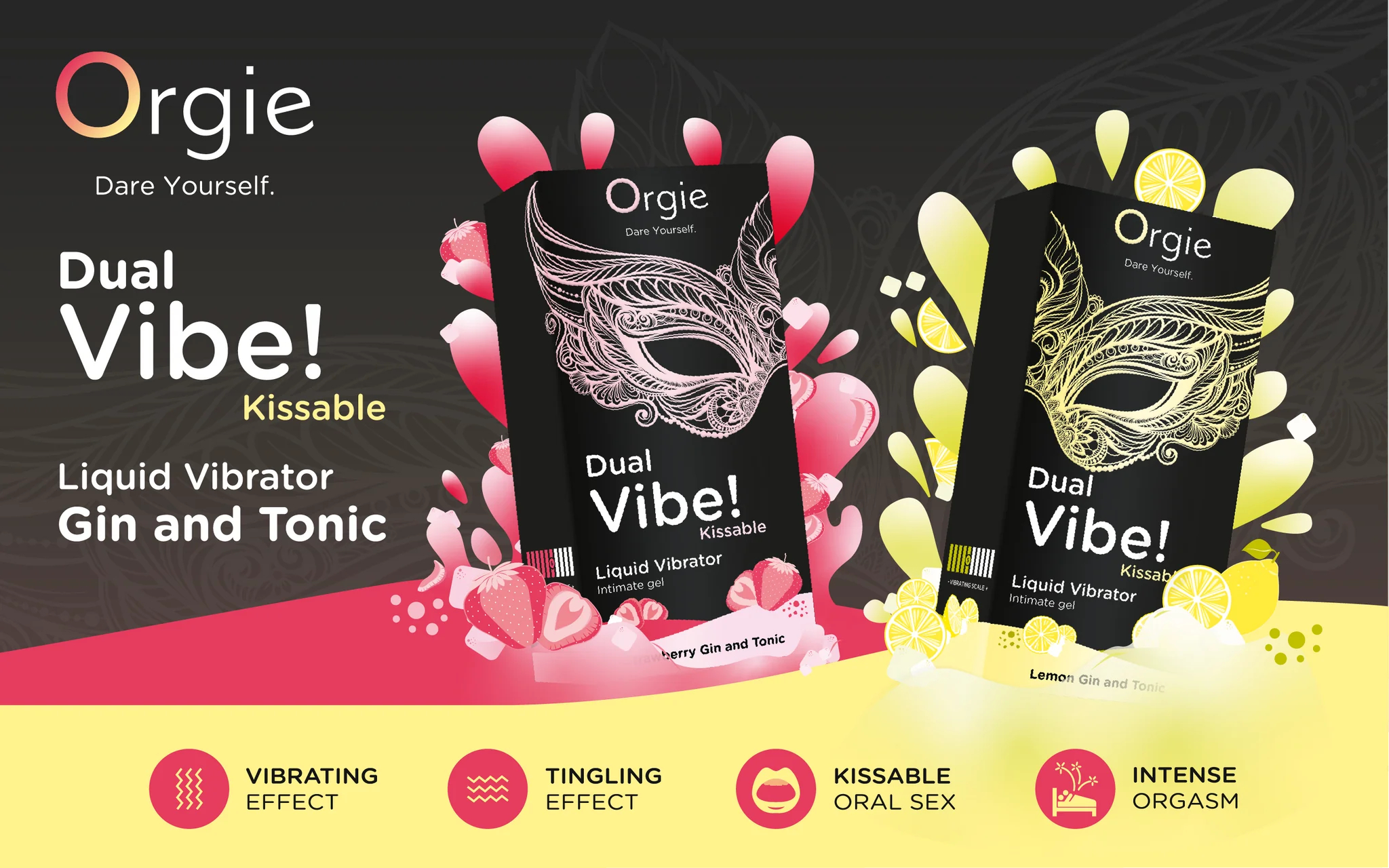 Orgie Dual Vibe! Edible Stimulation Serum Lemon Gin & Tonic Intimate Care Pleasure Point